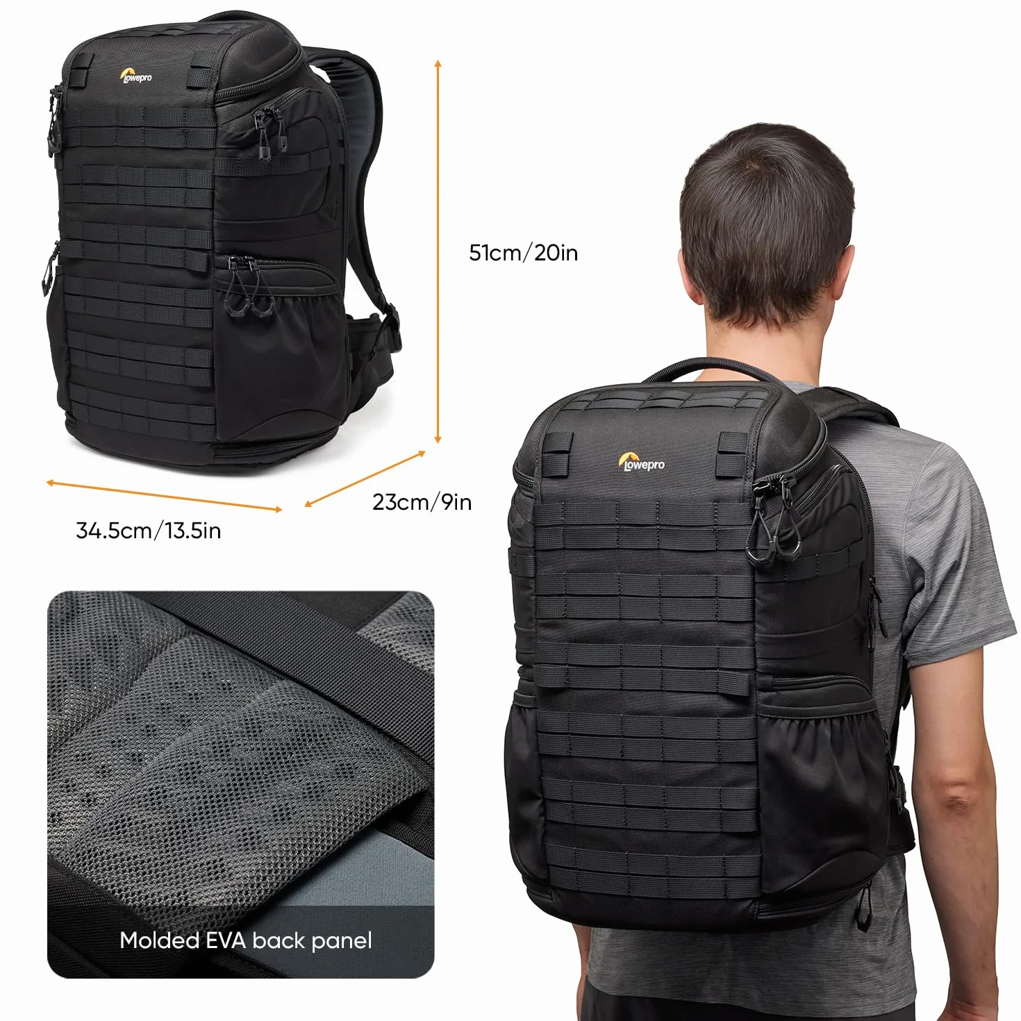Lowepro ProTactic BP 450 AW III Sac à Dos Photo 28L, 4 Points d'Accès, Ordinateur Portable 16"