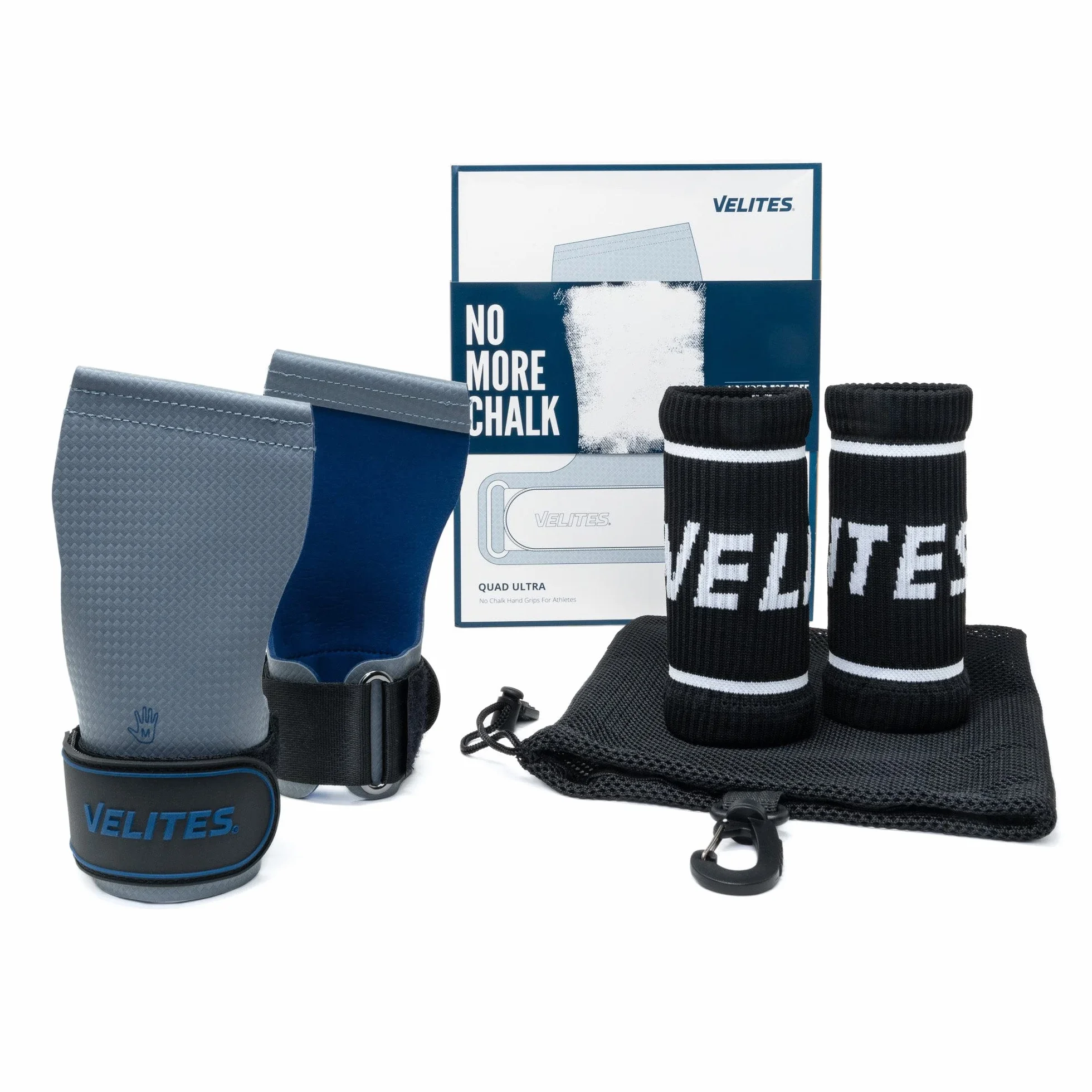 Velites Maniques Quad Ultra Bandeaux de Poignets Sac de Transport Cross Training Entraînement Fonctionnel Sans Magnésium Plus Grip