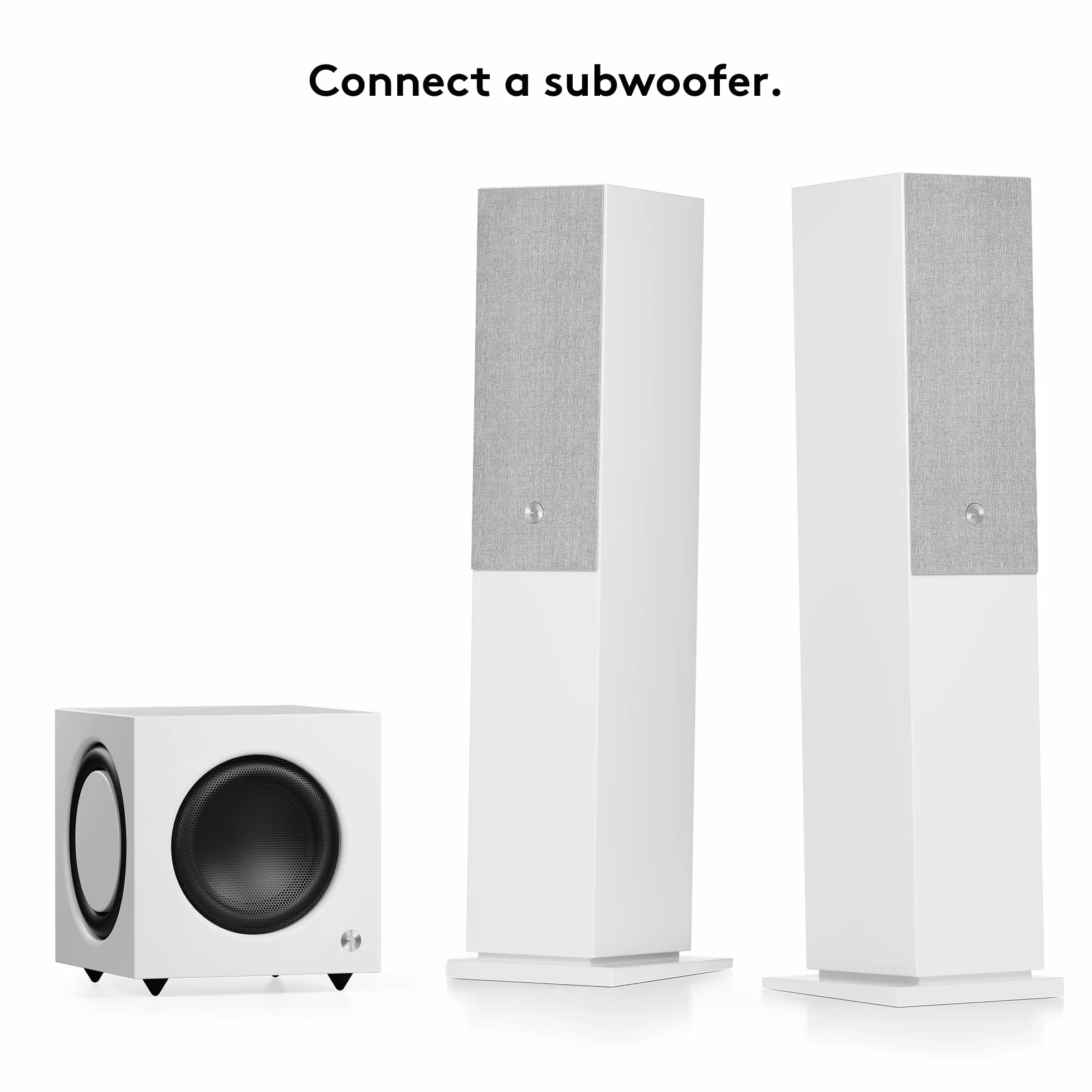 Audio Pro - Enceintes TV A48 - Streaming et Multiroom, 2 Amplificateurs 130W pour Home Entertainment - HDMI Arc, WiFi, Bluetooth, Airplay 2, Chromecast - Blanc