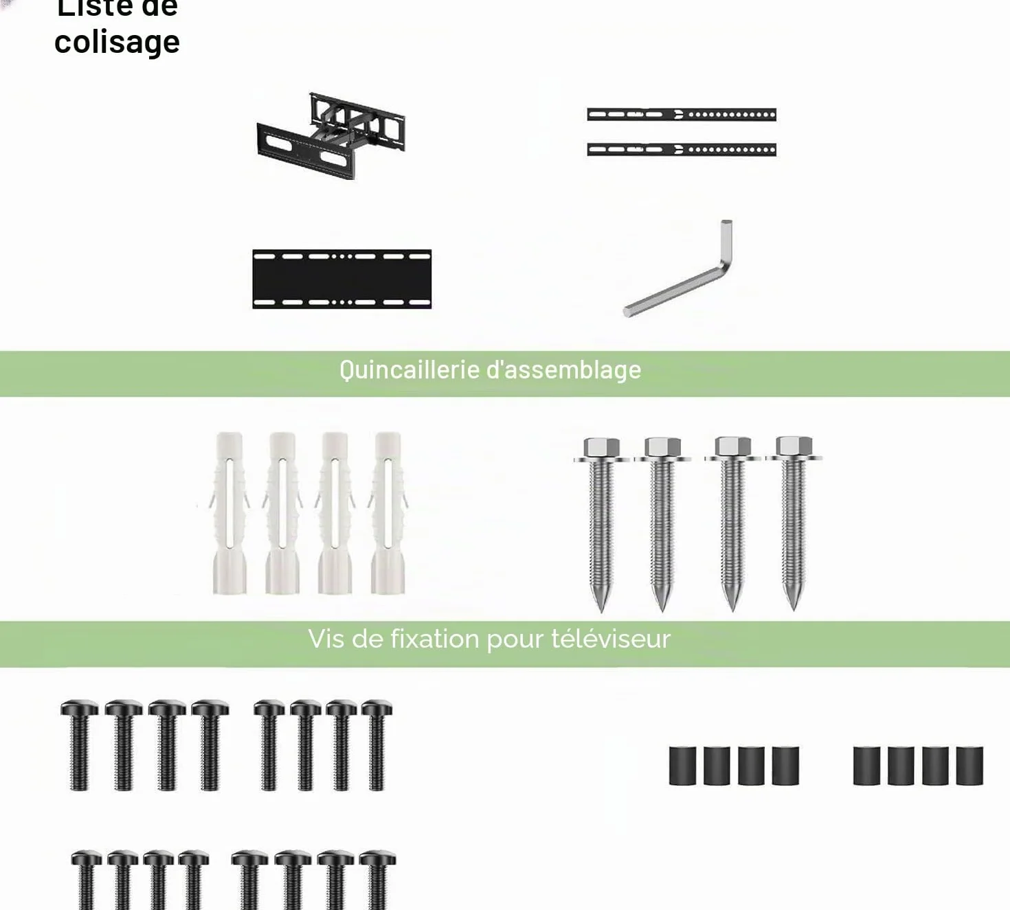 Support Mural TV, Inclinable et Orientable Support TV pour écrans 32-65 Pouces jusqu'à 40Kg -VESA 400 x 400 mm