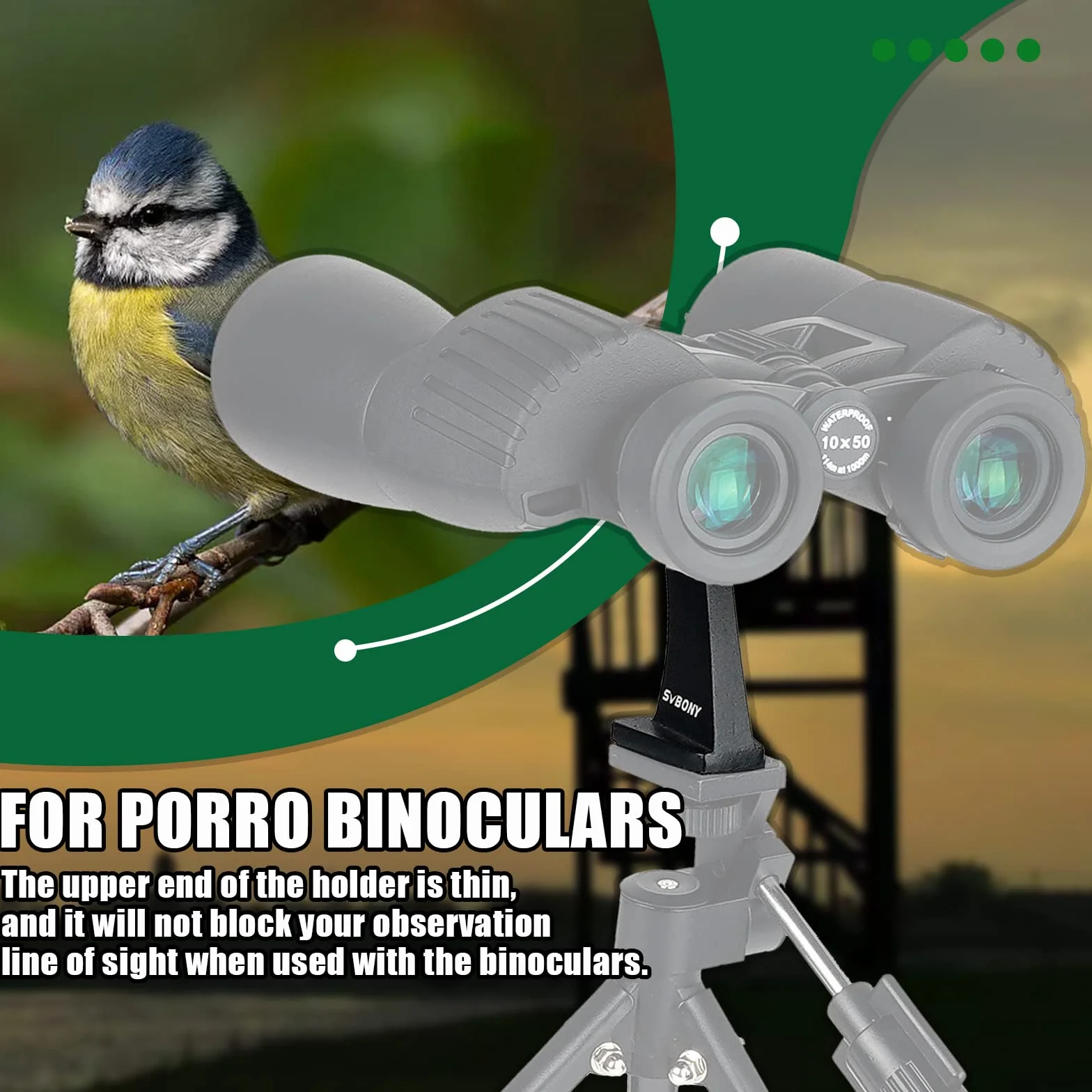 Svbony SV110 Adaptateur de Trépied 1/4Pouces Adaptateur de Trépied de Télescope Binoculaire Métal Complet pour l'Observation des Oiseaux de la Faune