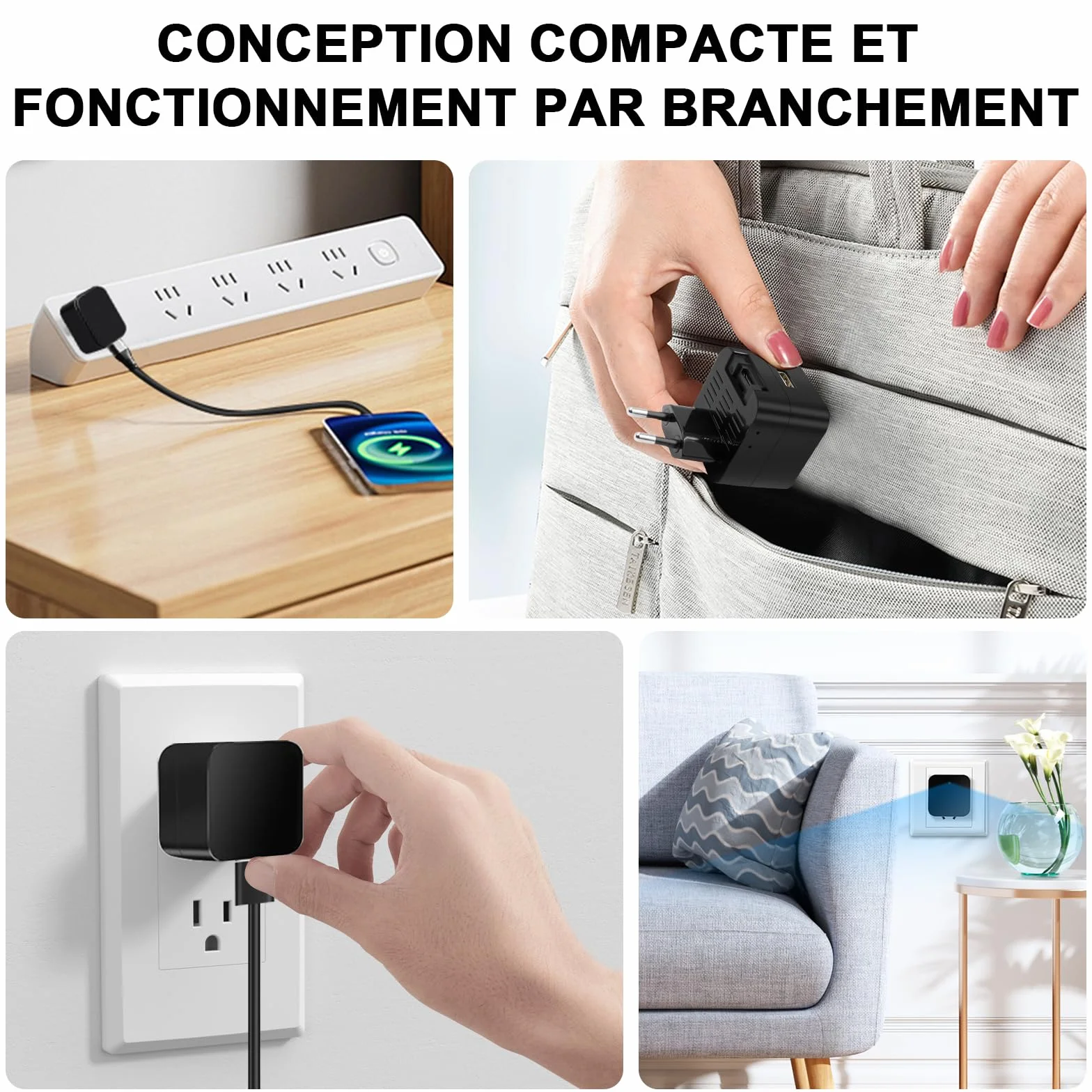 LXMIMI Caméra Cachée WiFi 5G, Caméra Espion Chargeur USB, Mini Caméras Espion Cachée HD 1080P avec Détection de Mouvement et Enregistrement en Boucle pour Visionnage à Distance Via l'application