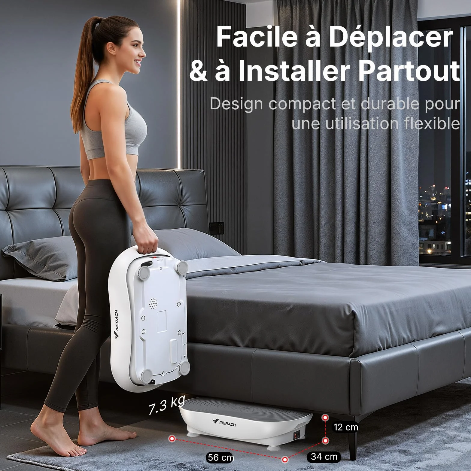 MERACH Plateforme Vibrante avec 99 Niveaux de Vitesse, Haut-Parleur Bluetooth Intégré, Écran Tactile LED