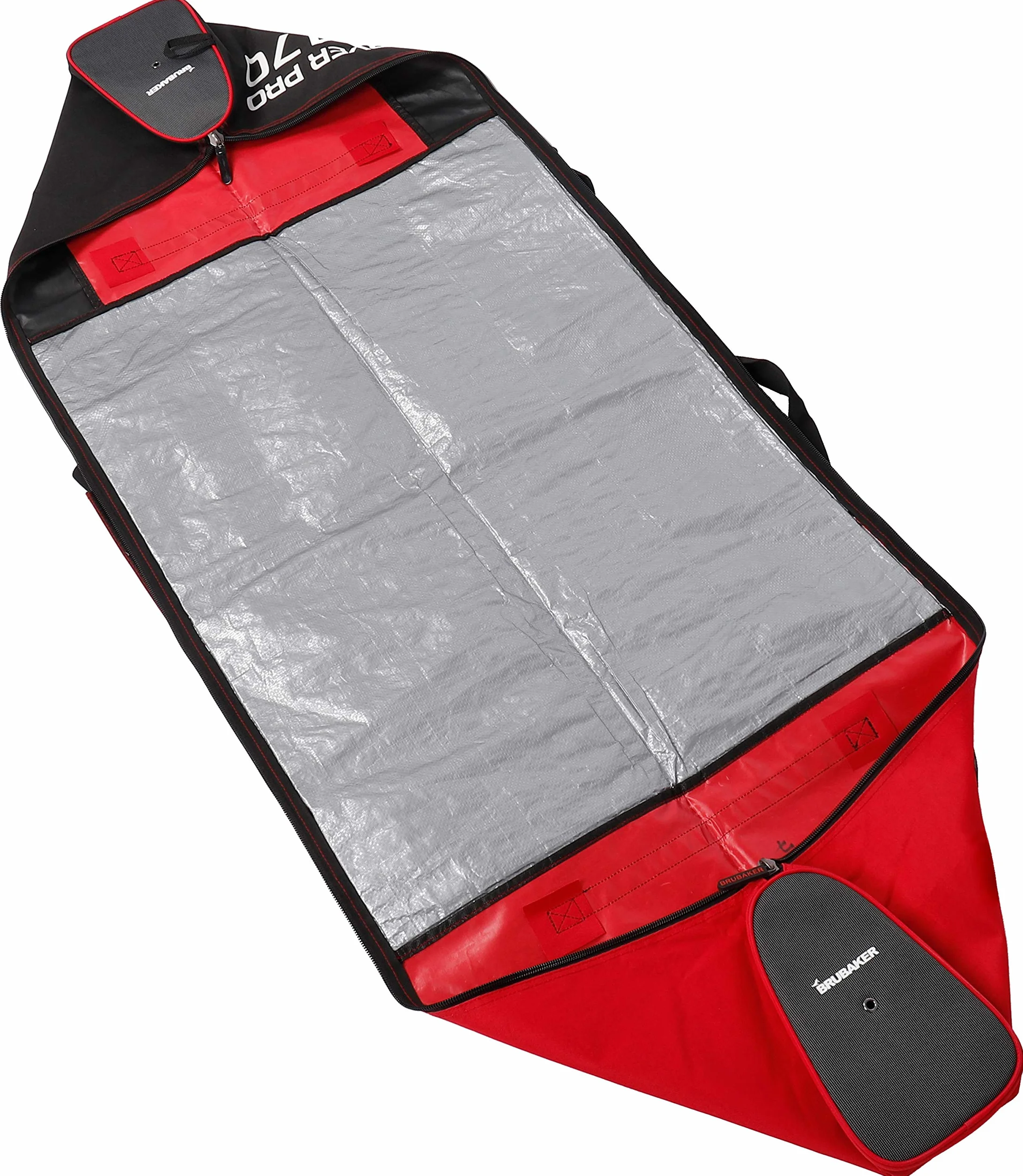 BRUBAKER Ensemble Sac de Ski et Sac à Chaussures 1 Paire 190 cm Noir Rouge