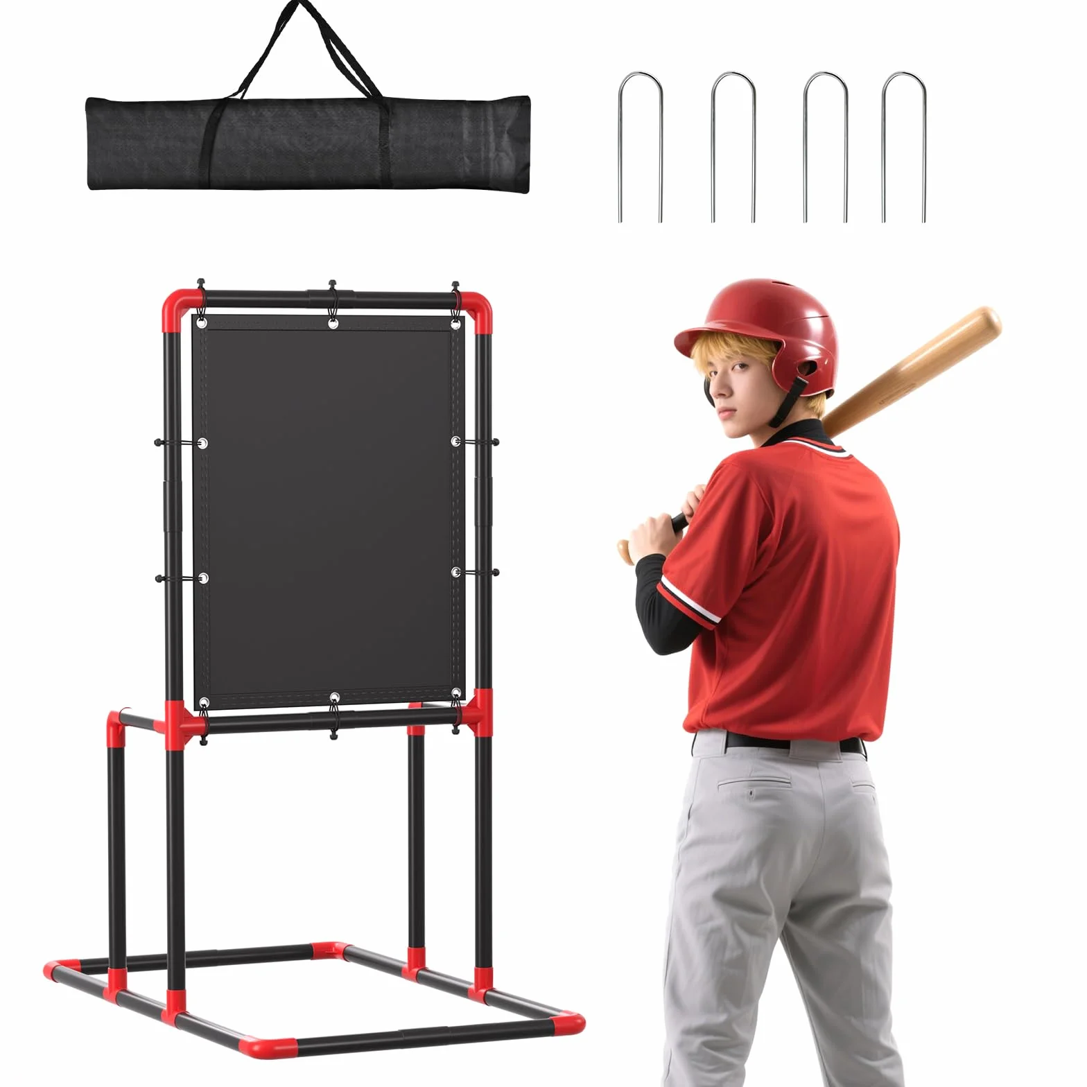 Wiffle Zone cible de baseball hauteur réglable 114-124 cm portable entraînement enfants adultes assemblage facile