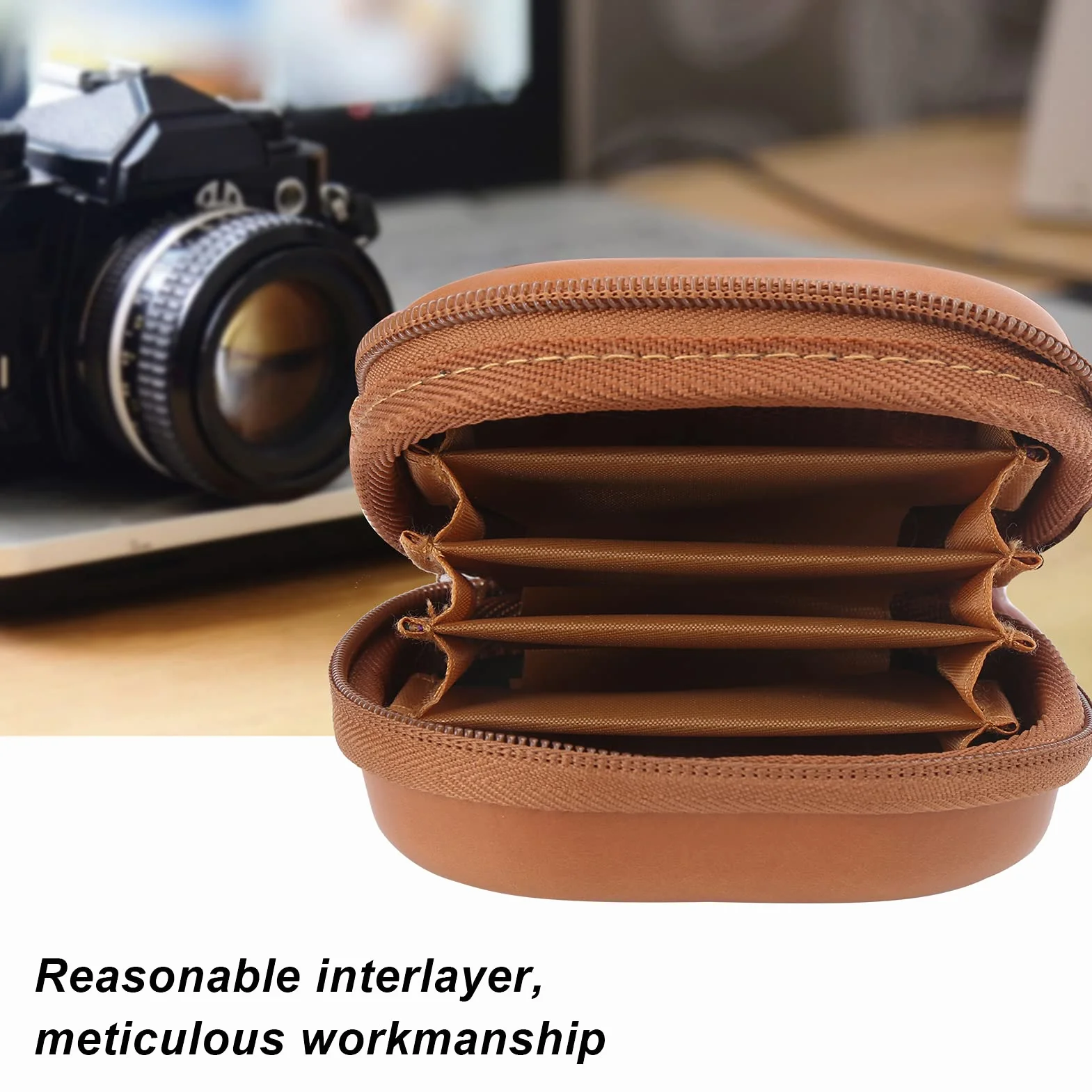 Tissting éTui de Rangement Filtre d'Objectif,PU Étui étanche Pochette pour Filtre D'objectif étui de Transport pour 5filtres Jusqu'à 82mm Étui de Filtre pour Objectif