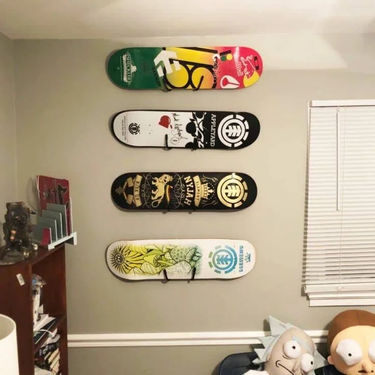 Étagère murale de rangement pour skateboard 4 planches support mural