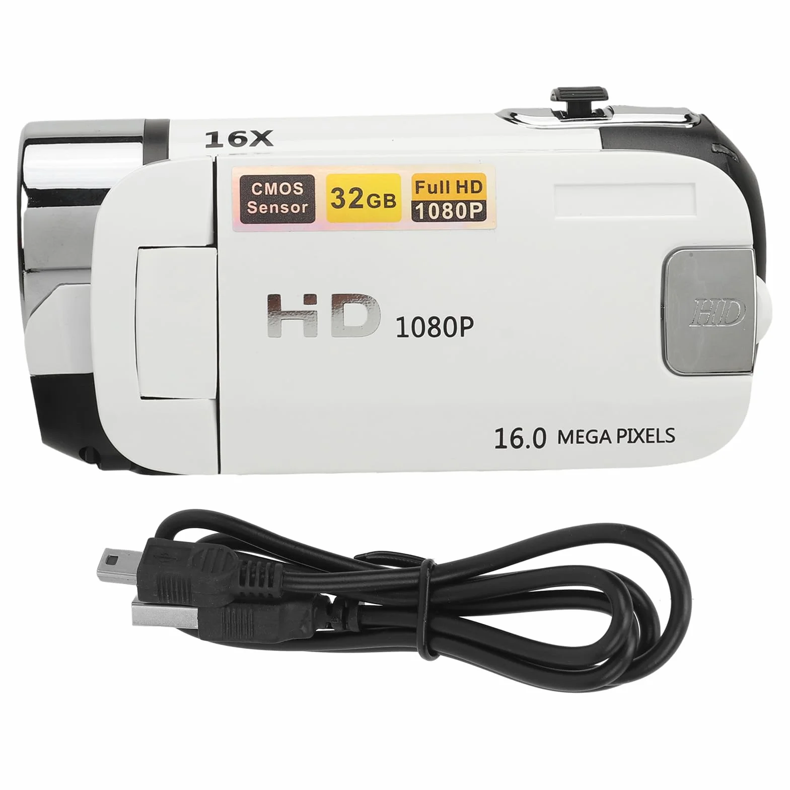 Caméra Numérique Portable 2,4 Pouces 16MP Caméscope HD 16x Zoom avec Lumière de Remplissage