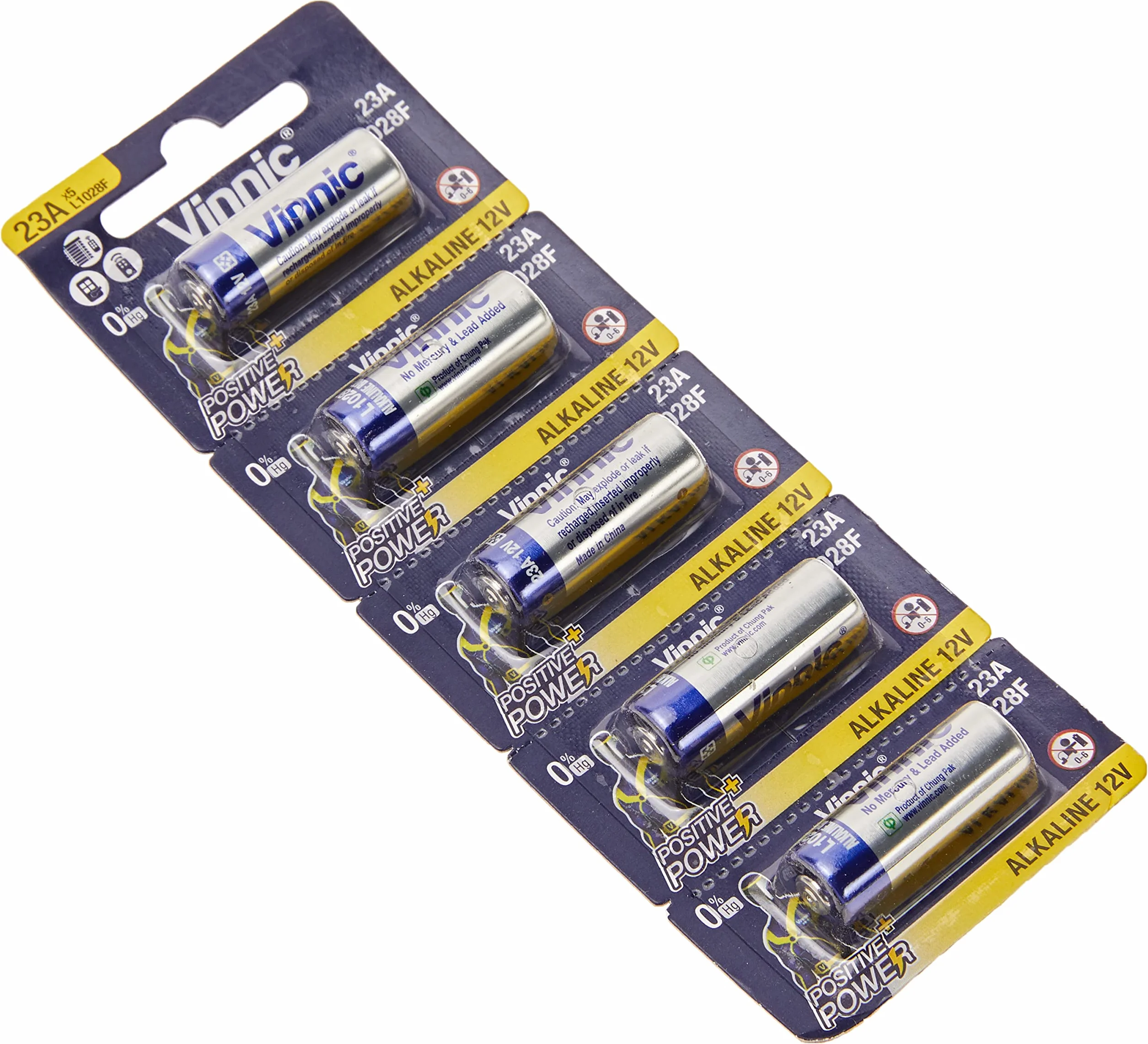 Vinnic Vinnic VIN-23A Lot de 5 Piles alcalines 23 A L1028F