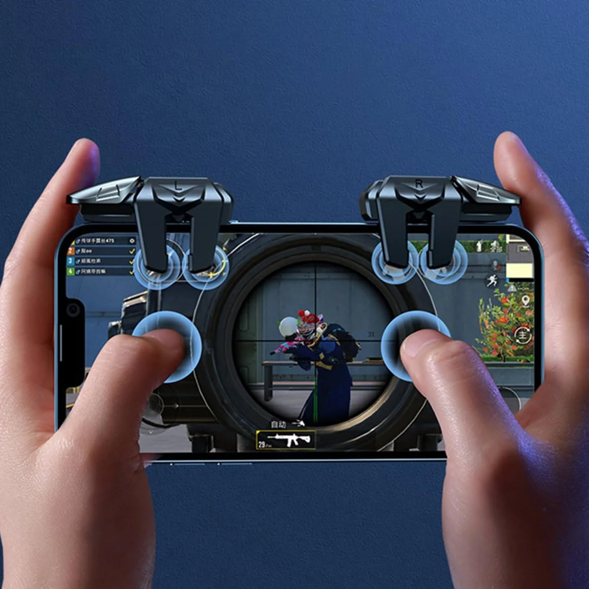PUBG Mobile Controller 4 Triggers Phone Game Controller Compatible avec les téléphones portables Android iPhone iOS