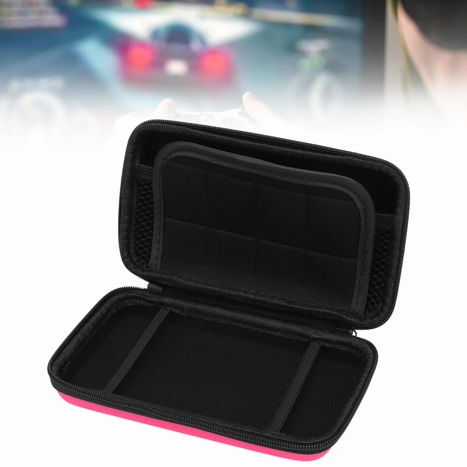 Sxhlseller Étui de Transport pour NintendoNew New 2DS XL, 2DS LL, New 3DS, Console 3DS, étui de Protections Rigide avec Emplacement pour 8 Cartouches de Jeu, PU étanche et EVA Rigide,