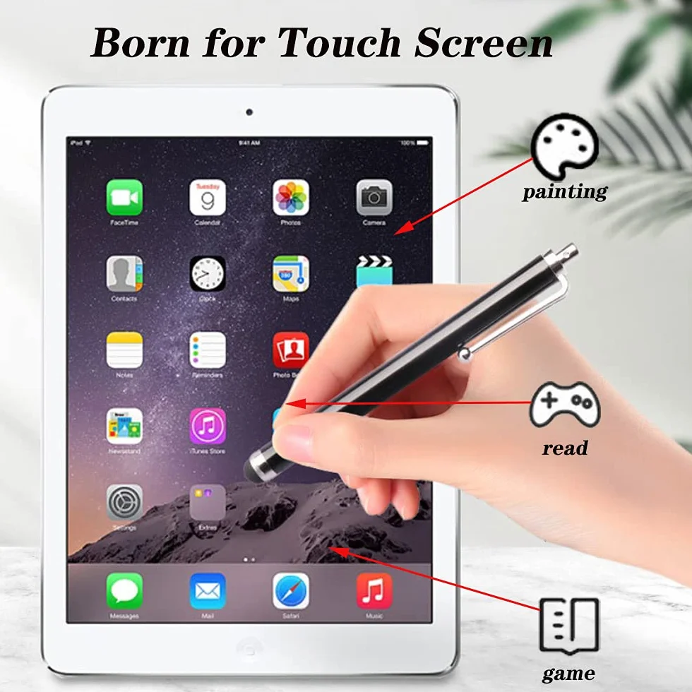 Stylet Stylo Capacitif Universel 12 Pièces pour Tablettes et Téléphones