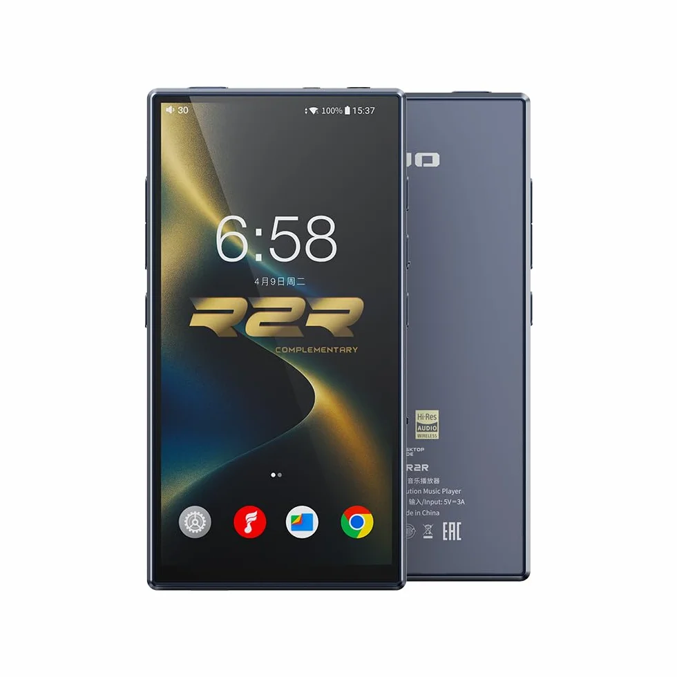FiiO Lecteur de musique HiFi portable M33 R2R, Snapdragon 680, 8 Go de RAM + 128 Go de stockage, True R2R DAC, audio USB XMOS XU316, sortie équilibrée 1100 mW, égaliseur automatique, écran Full HD de