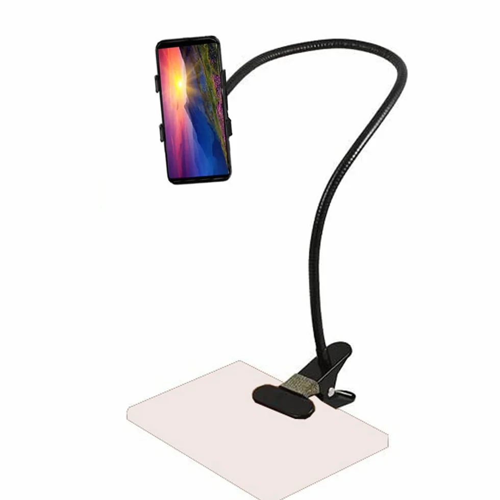 Universelle Lit Support Telephone Bureau - Support Téléphone avec Bras Réglable Rotation 360° , Flexible Col de Cygne Bras Long Rotation Téléphone Portable pour tous les smartphones de 4 à 6,8"