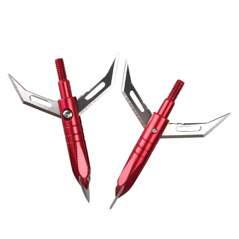 Pointes de flèche 100 Grains 3 Lames Têtes de Flèche Broadheads pour Chasse au Tir à l’Arc Arbalète