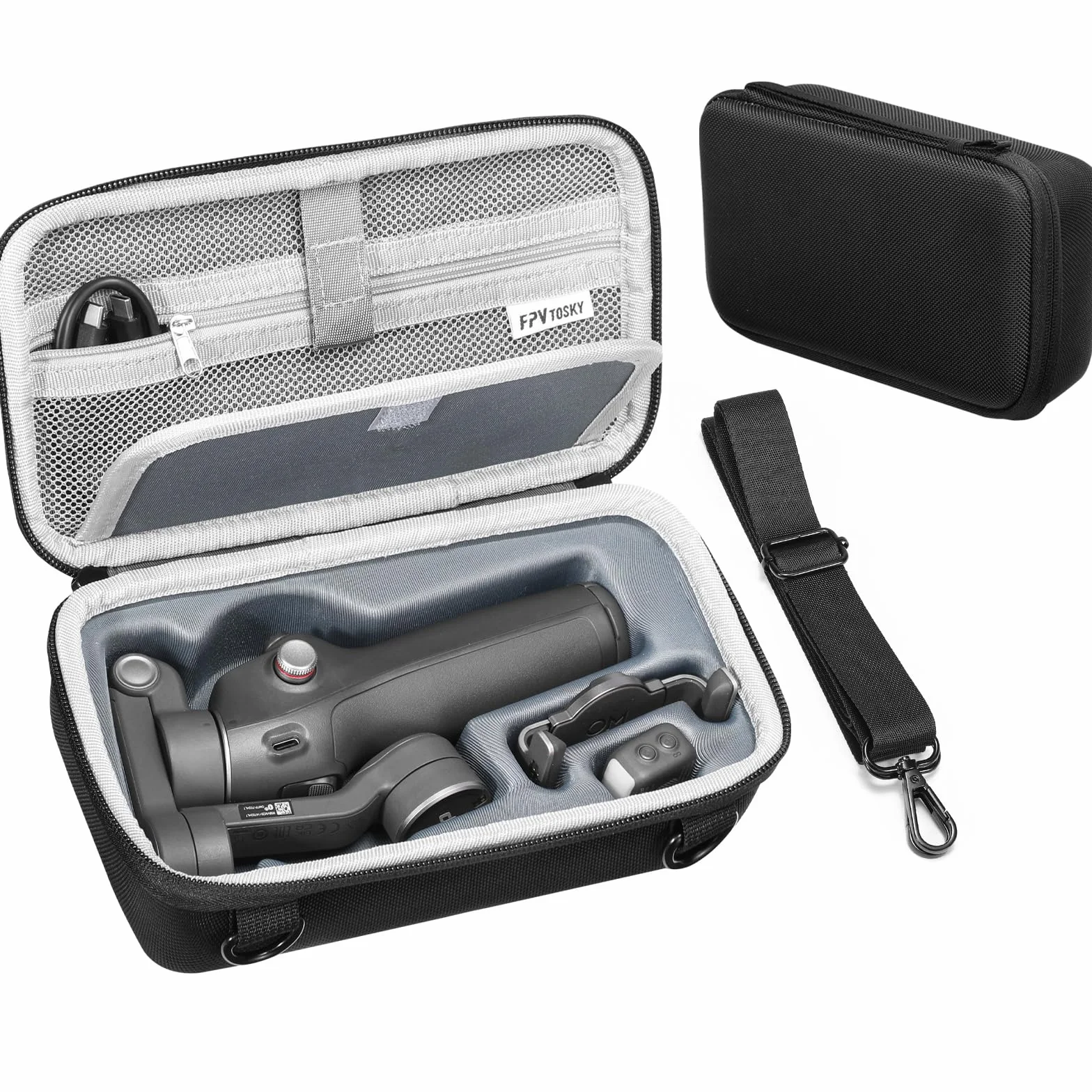 FPVtosky Étui de Rangement Portable en Nylon pour DJI OSMO Mobile 8/7/7P, Noir