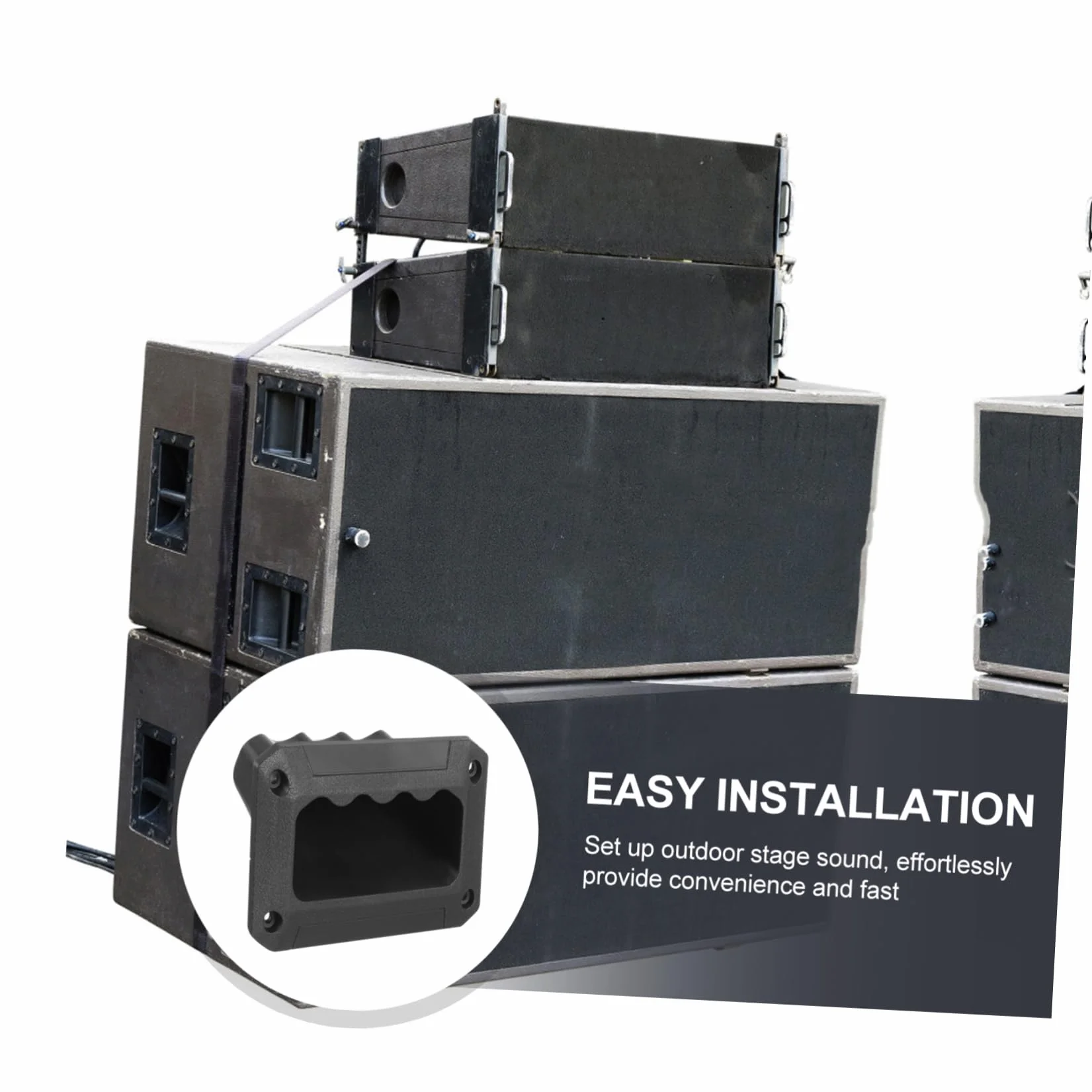 Mikikit Poignées de Remplacement Facile à Installer ou Haut-Parleur en ABS Noir pour Fixation Sécurisée Lot de 8 et Boîtier D'instrument sur Enceinte Amplificateur