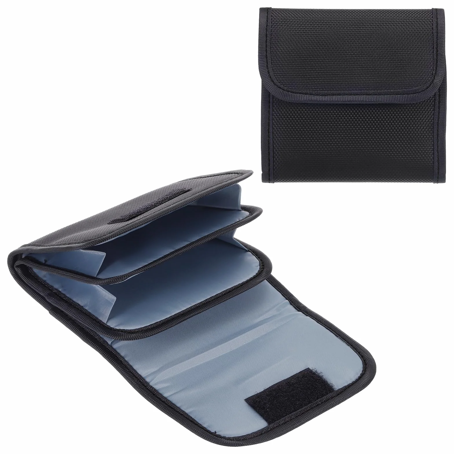 PATIKIL Étui de filtre d'appareil photo de 82 mm, 3 poches pour filtre d'appareil photo, pochette résistante à l'eau et à la poussière pour le stockage de filtre de photographie, Noir , 1 pack