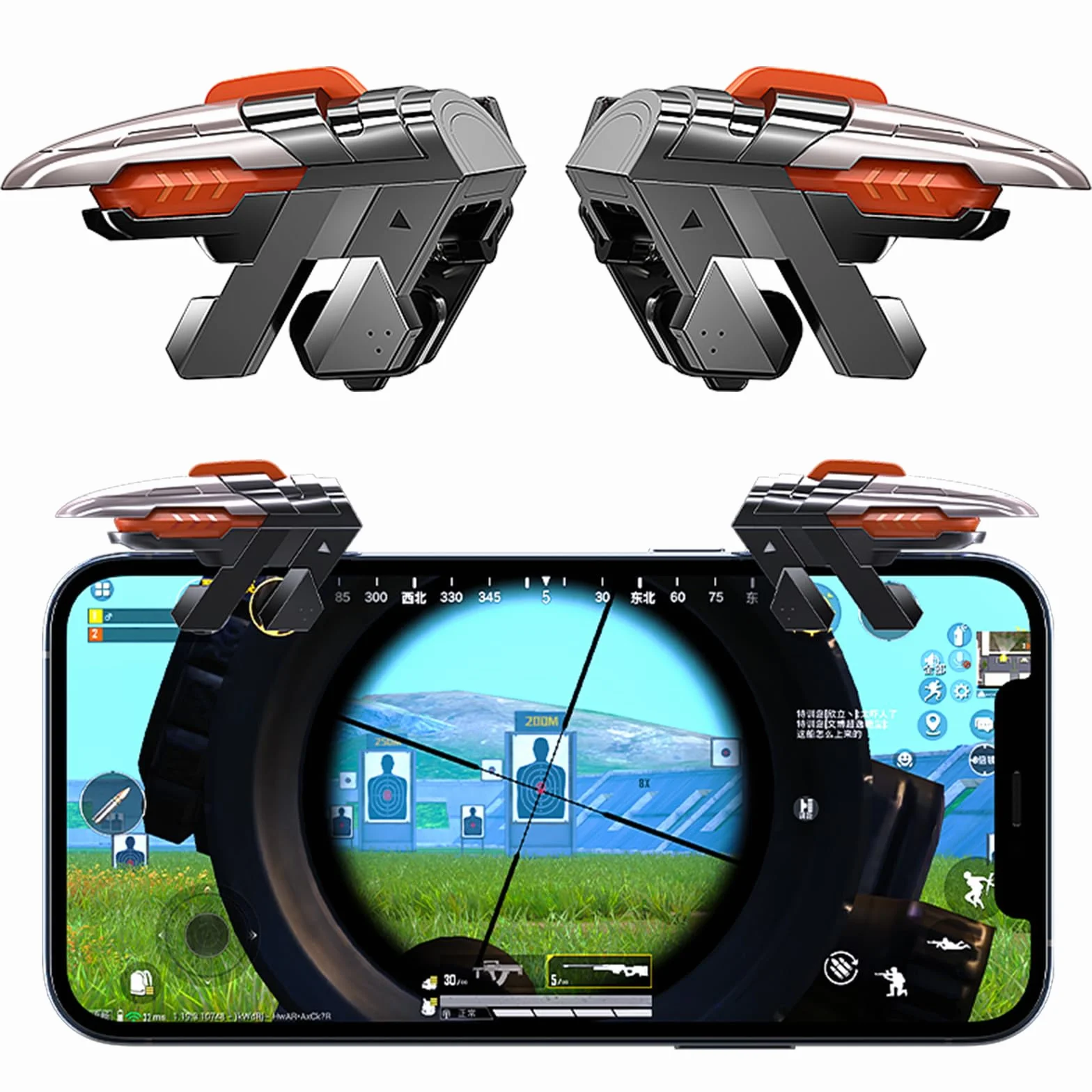 Manette de jeu mobile pour téléphone portable PUBG Call of Duty compatible avec iPhone iOS Android Smartphone