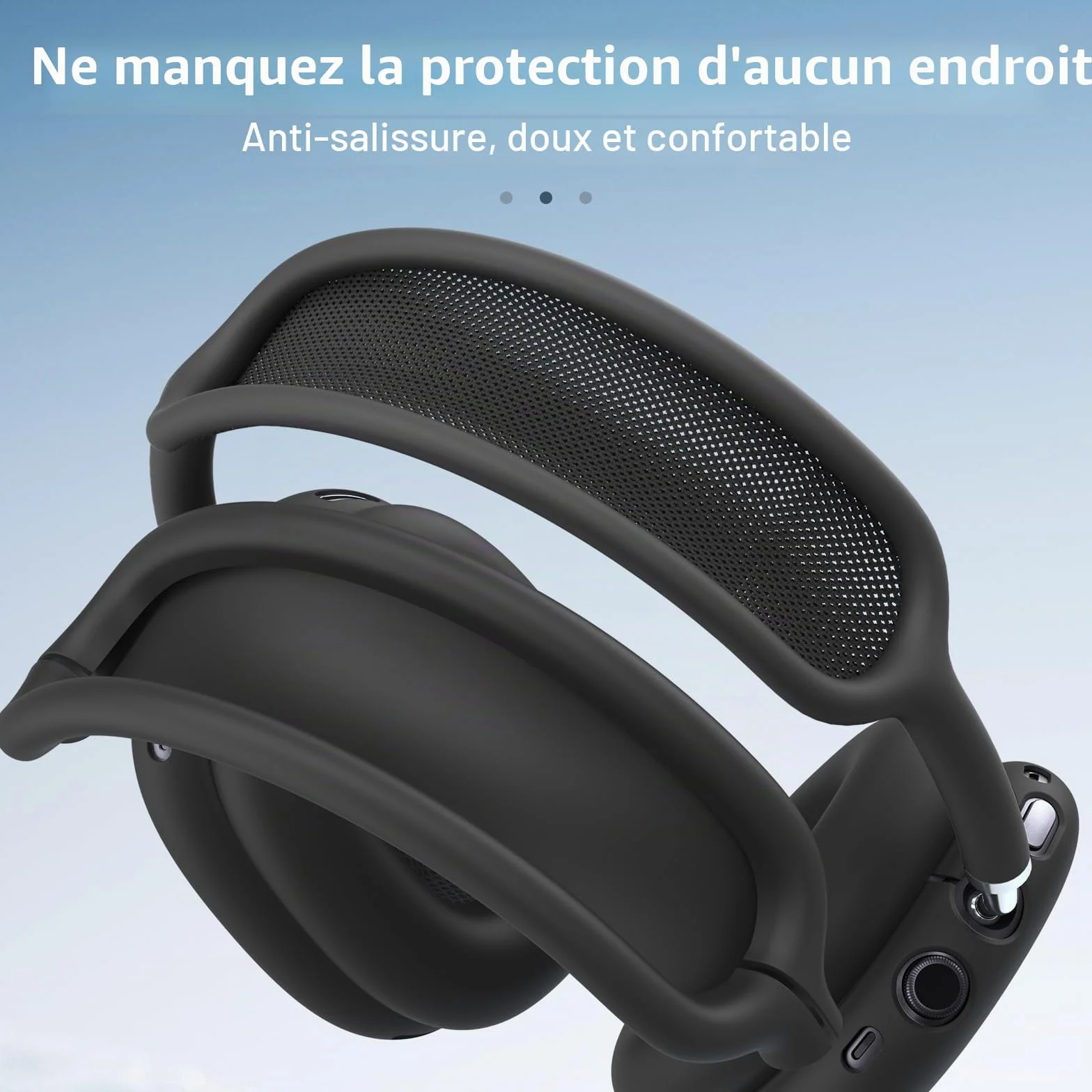 FINTIE Étui Silicone Souple pour AirPods Max 2 2026 et AirPods Max, Noir