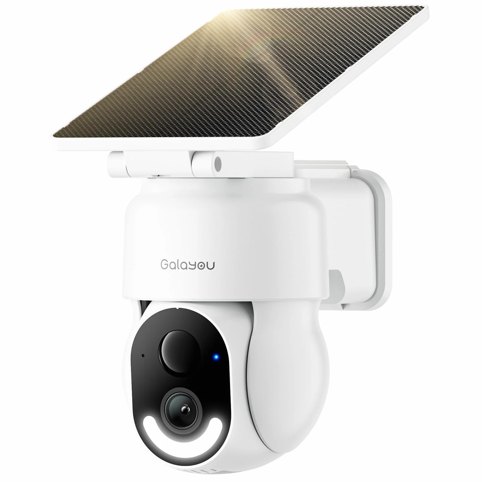 GALAYOU 2K Camera Surveillance WiFi Exterieure sans Fil - Camera Exterieur sans Fil Solaire, 2.4GHz, 360° PTZ Suivi, PIR + Alarme Sonore/Lumière, Audio Bidirectionnel, Vision Nocturne Couleur, IP65