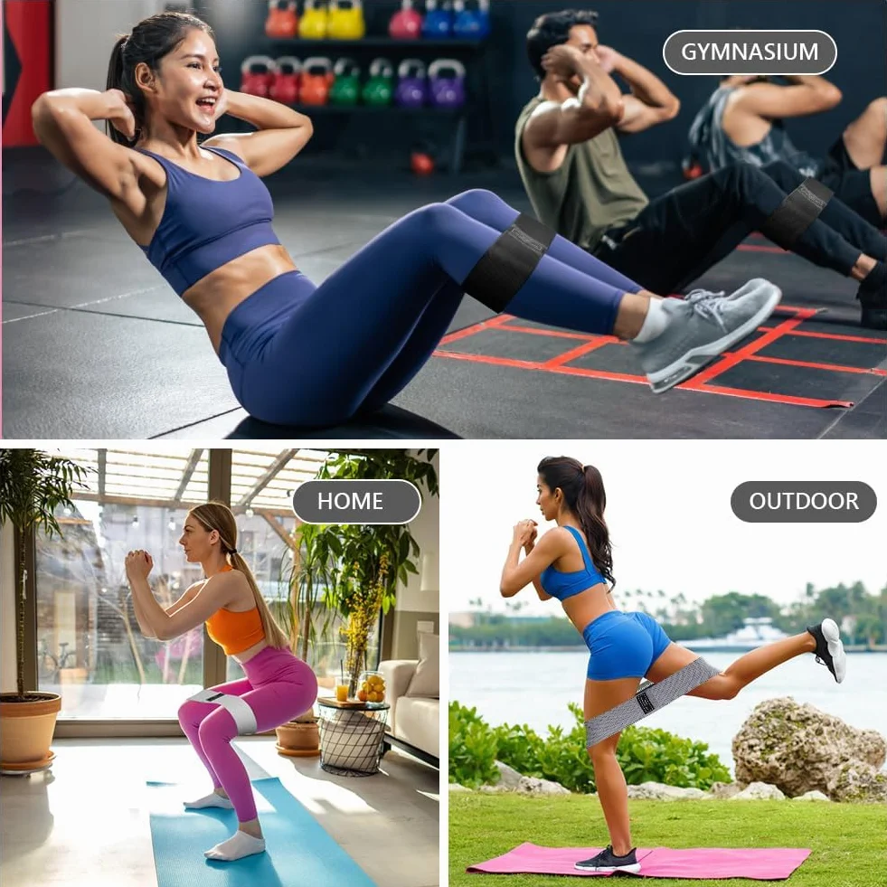 Flintronic Bande Élastique Musculation, Bande de Résistance 3/5 Niveaux de Force, Fitness en Tissu, avec Sac de Rangement