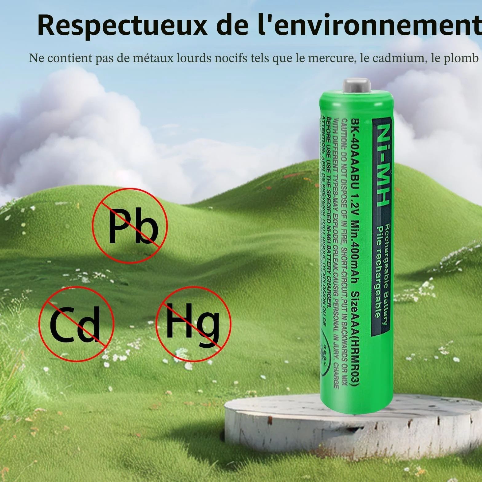 Panosonic Gigaset DECT Piles Rechargeables Ni-MH AAA 1,2V 400mAh Lot de 2 BK-40AAABU