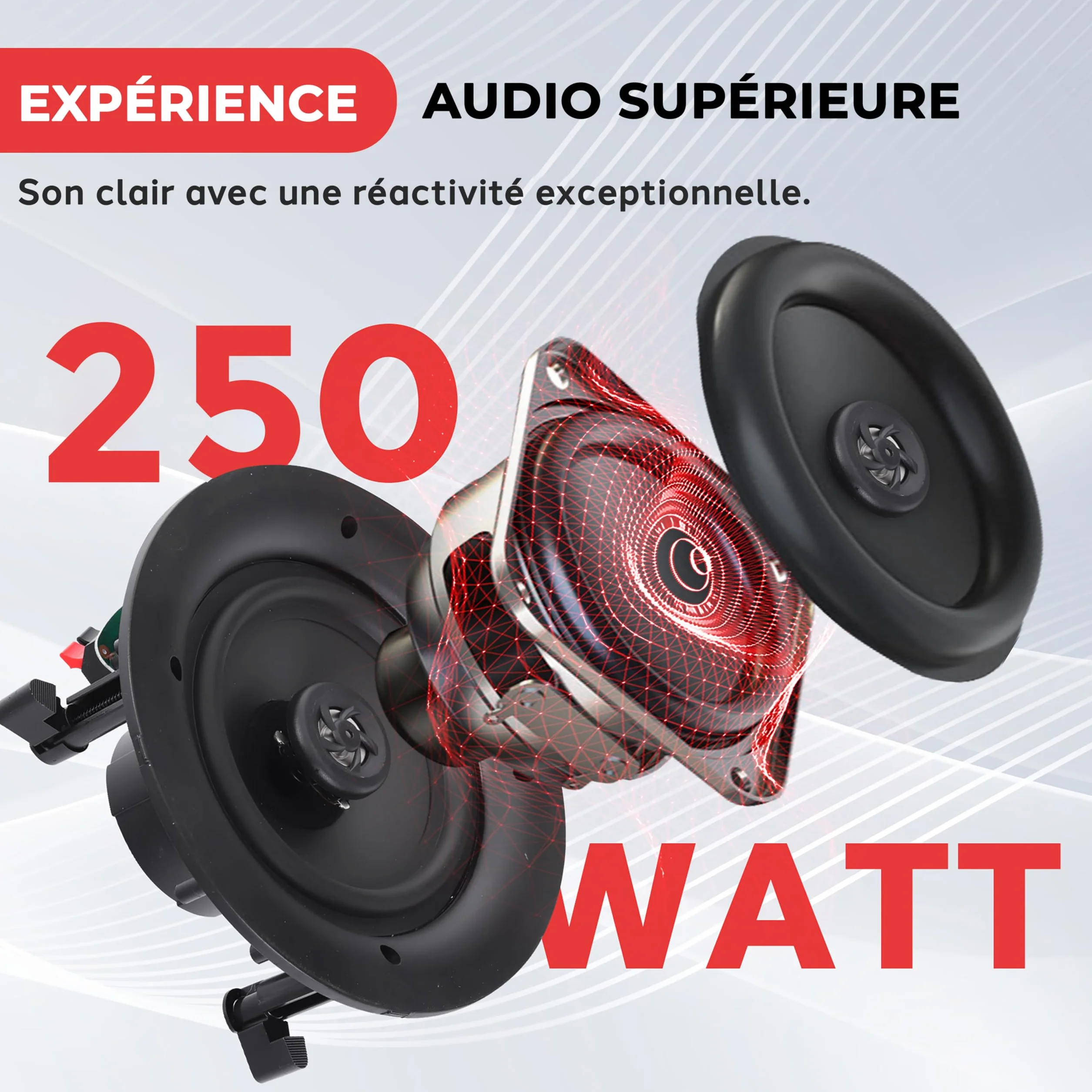 Pyle Enceinte Plafond Murale 20,3 cm Paire Stéréo 2 Voies Gamme Complète Encastrable