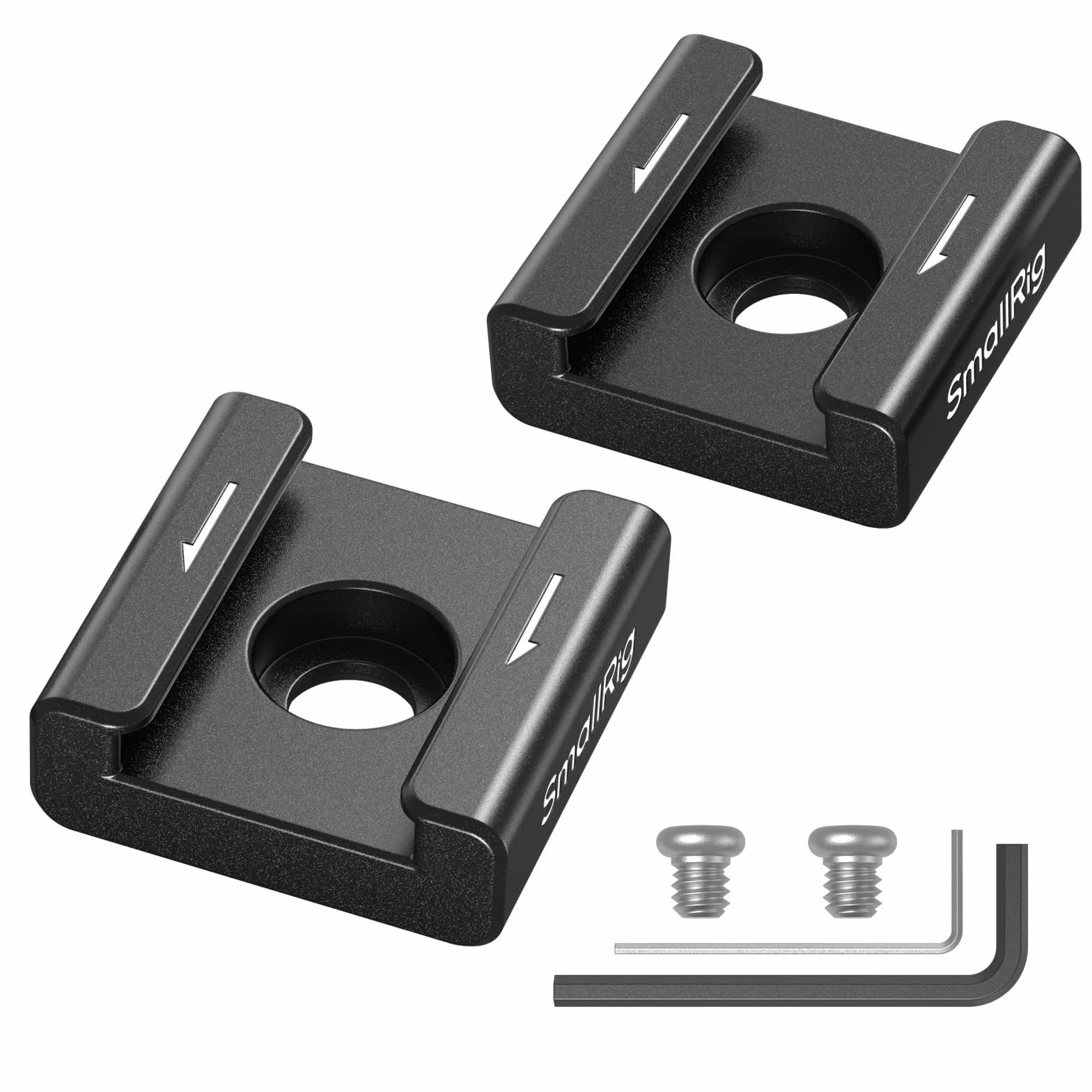 SMALLRIG Adaptateur de montage anti-torsion pour griffe froide (2 PCS) avec vis 1/4"-20,pour microphone de moniteur de lumière LED flash,avec broches anti-torsion,compatible avec la cage SmallRig-5032