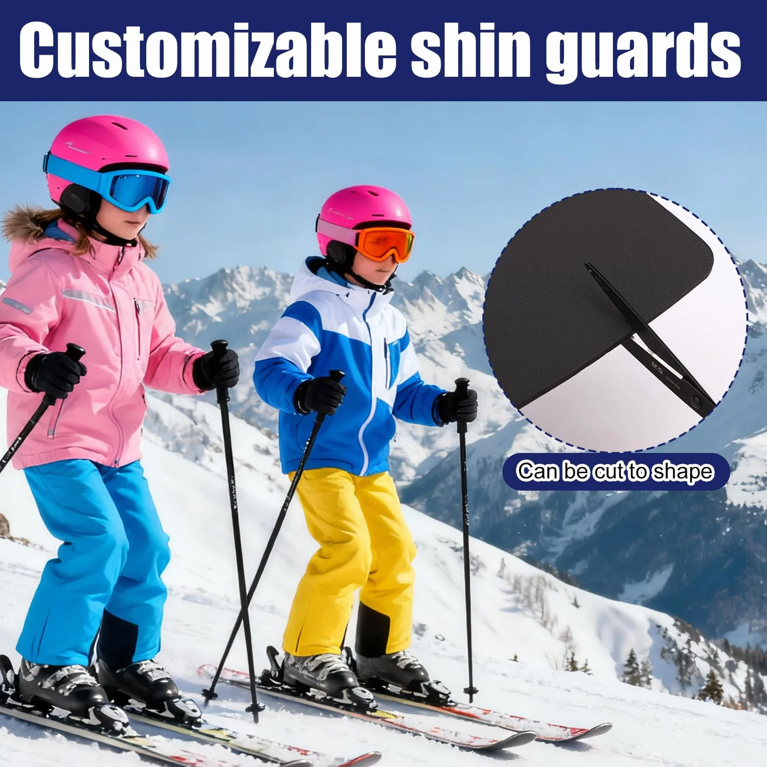 Penitue 2pcs Protège Tibias de Ski, Protège-Tibias de Snowboard en Mousse Épaisse pour Chaussures Protection Anti-Chocs