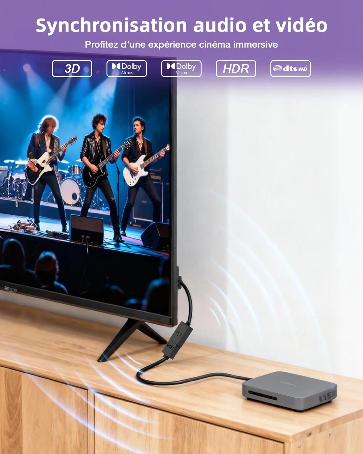 VCELINK Rallonge de Câble HDMI Male Femelle 4K Prolongateur HDMI Mâle Femelle pour TV Stick 14CM