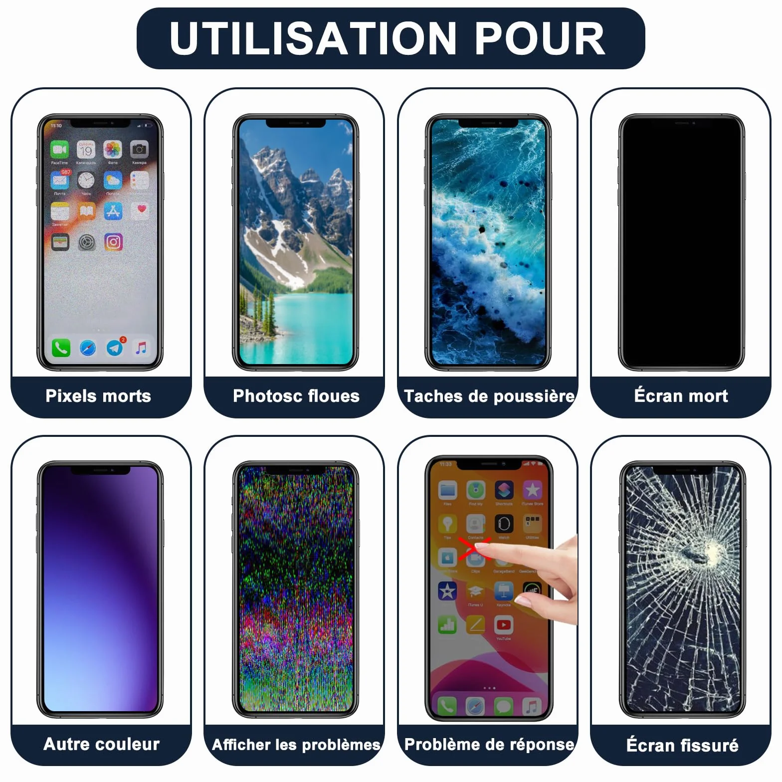 DIGI4U Écran pour iPhone 12/12 Pro LCD, True Tone Display Face ID Écran Tactile 3D de Remplacement pour iPhone 12/12 Pro avec kit de réparation