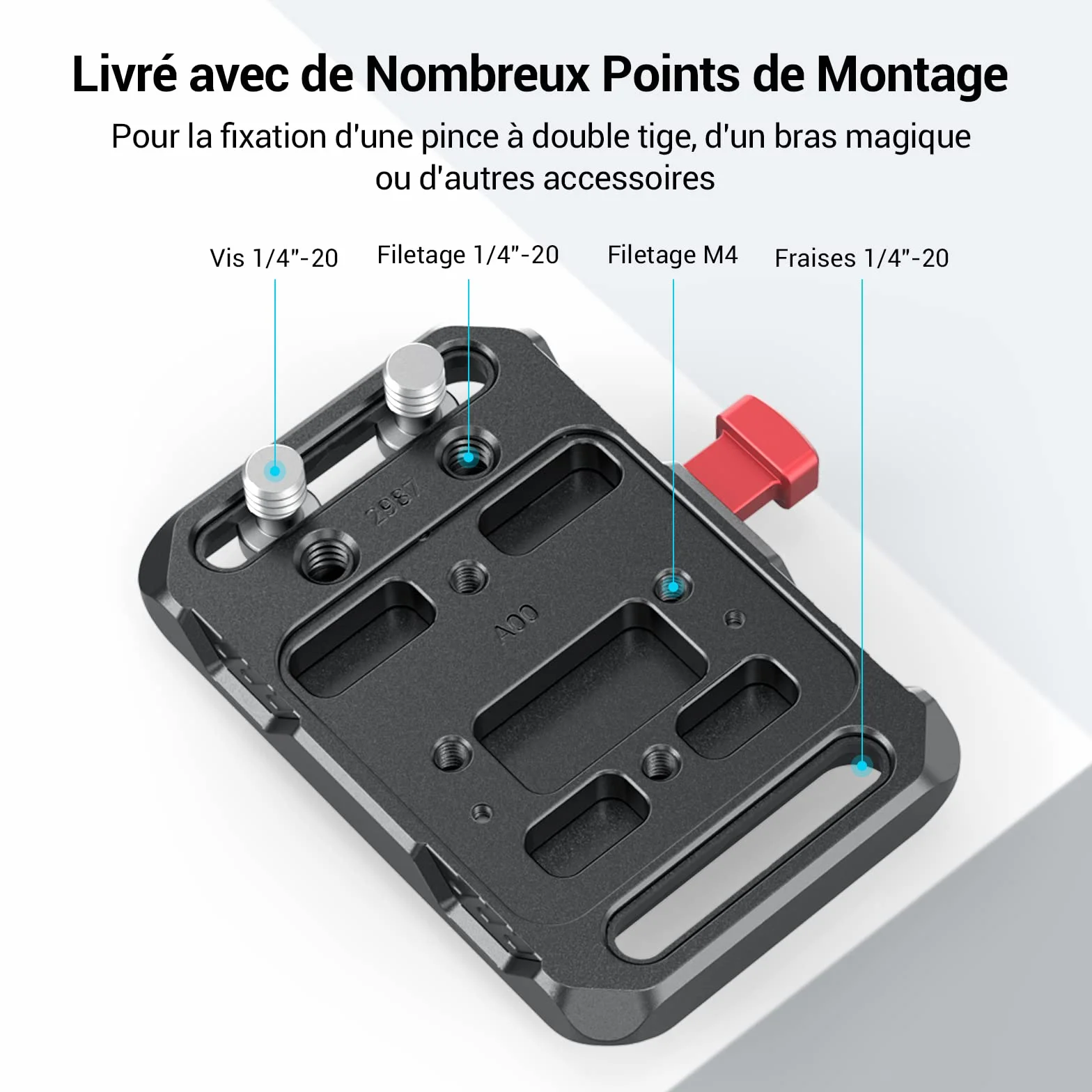SMALLRIG Mini V Mount Battery Plate avec Super Clamp - 2989