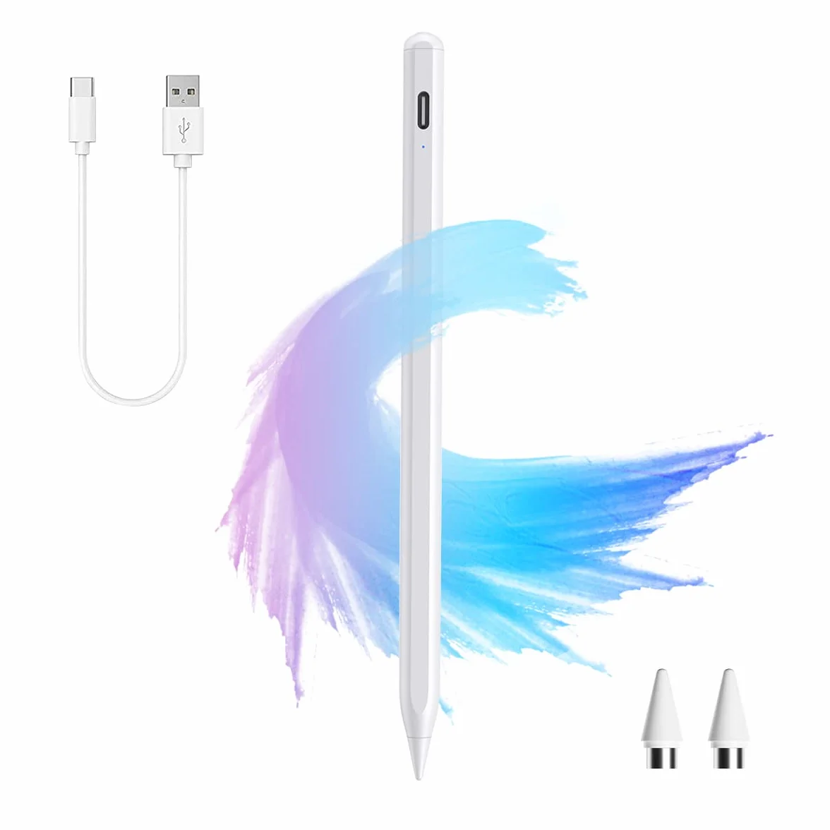 Stylet Universel pour Tablette avec Embouts de Rechange, Pencil Android iOS Smartphone Microsoft
