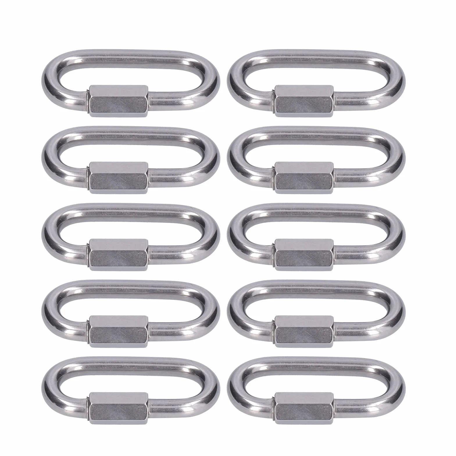 Maillons Rapides en Acier Inoxydable M4, 10 Pièces Connecteur à Vis