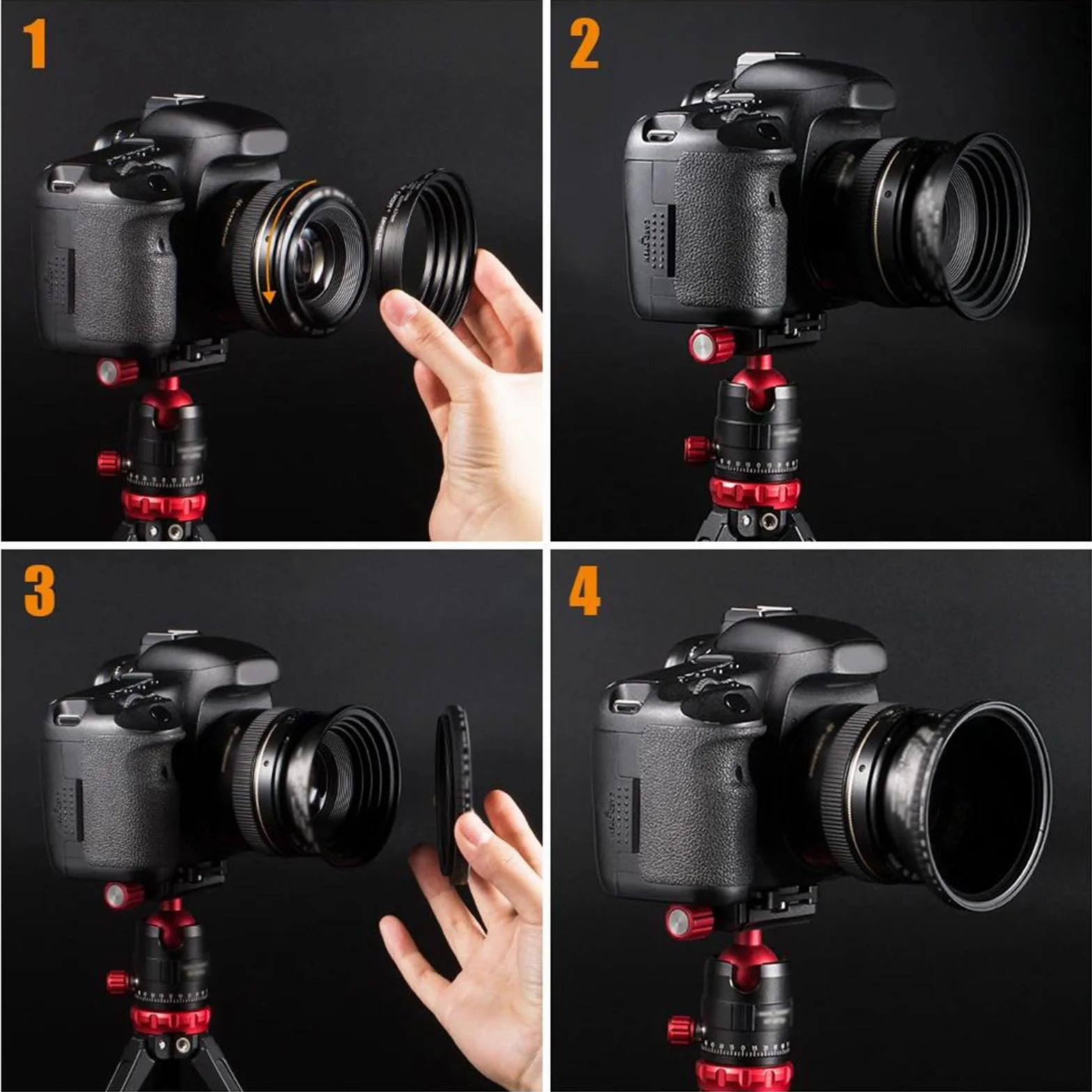 Kit de Bague d'Adaptation pour Filtre de Caméra, Adaptateur d'Objectif en Métal, Diamètre de 37 mm à 82 mm