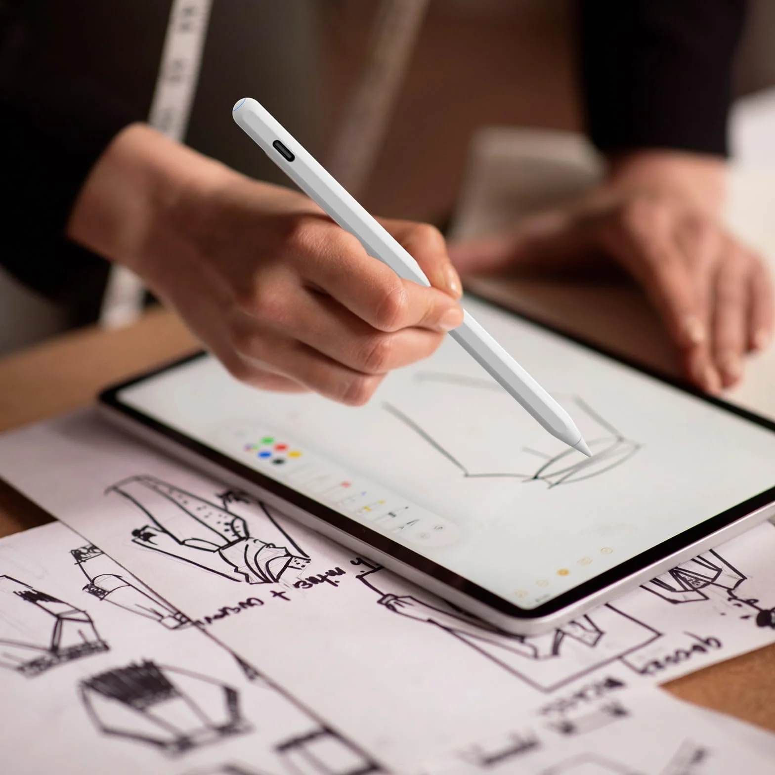 Stylet iPad Chargement Sans Fil, Stylus Pen avec Rejet de Paume, Crayon Compatible iPad 6/7/8/9/10, Pro 11" 4/3/2/1, 12,9" 6/5/4/3, Air 3/4/5, Mini 5/6