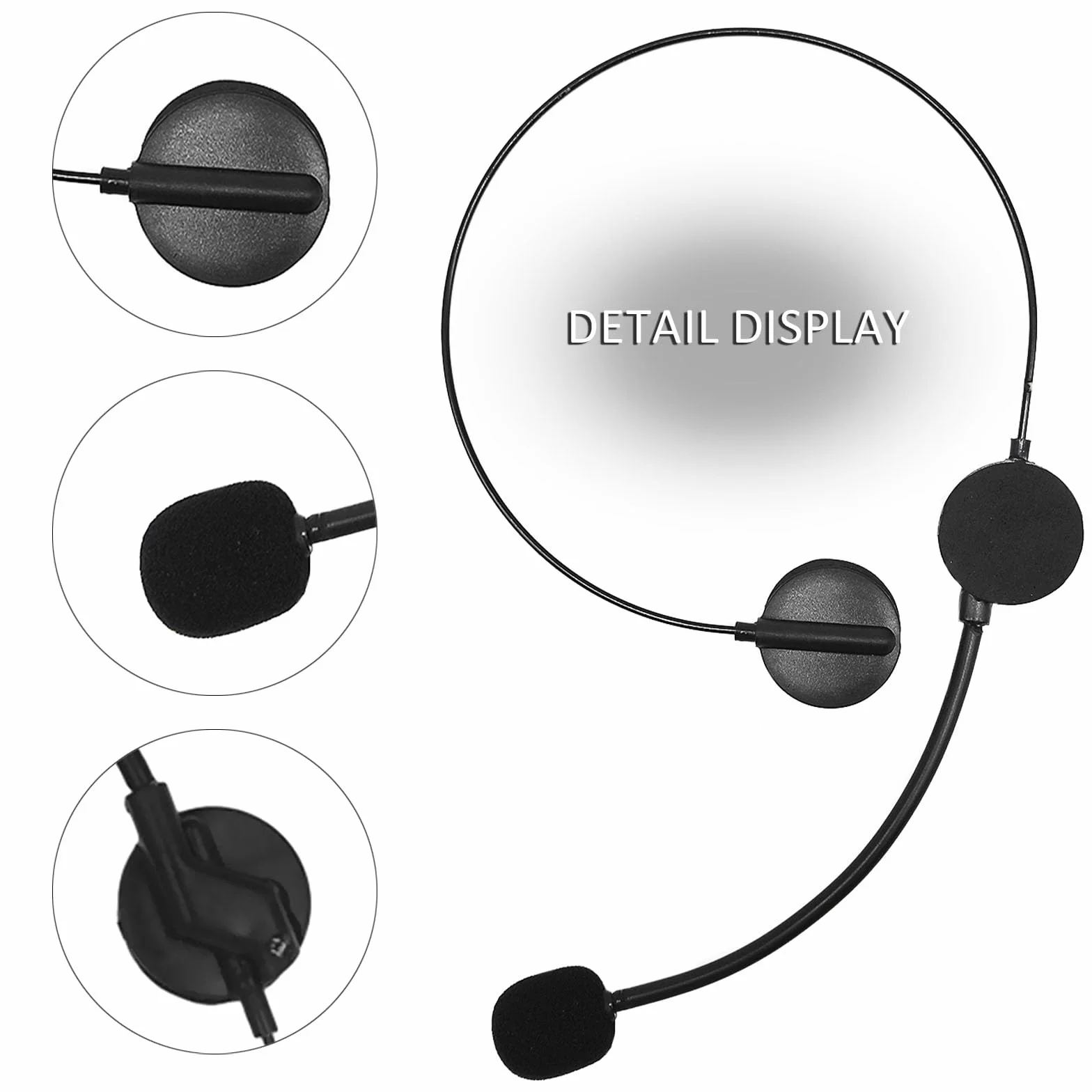 EUPSIIU Lot de 4 accessoires pour casque radio, microphone, accessoire tendance pour bal masqué, cosplay, fête (noir)