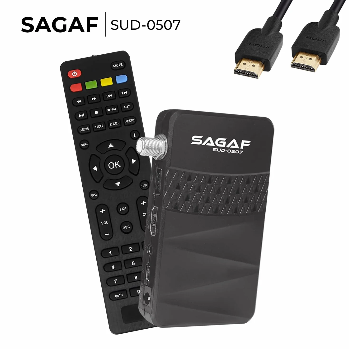 Leyf & Sagaf SUD-0507 Récepteur Satellite Mini DVB-S2 Full HD 1080p HDTV Scart USB Astra Hotbird Turksat