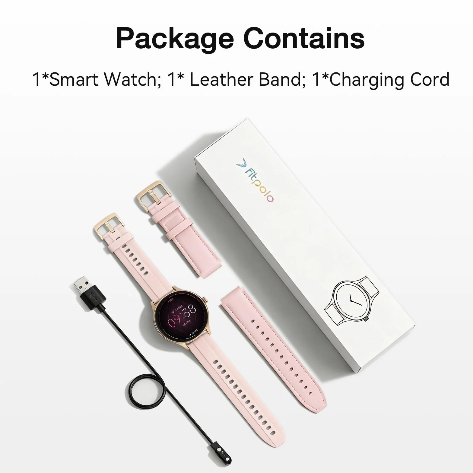 Montre Connectée Femme Smartwatch 1.57" Appel Bluetooth Surveillance Fréquence Cardiaque Sommeil 3ATM étanche 120+ Modes Sport Podometre