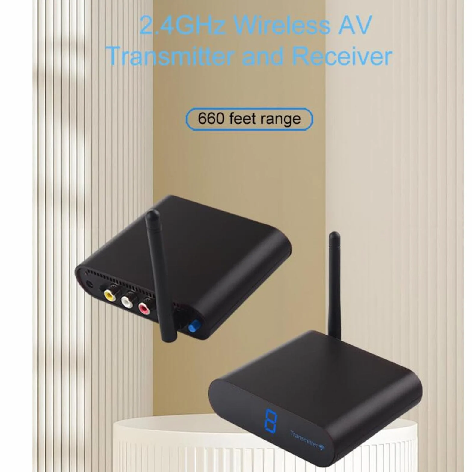 Annadue Émetteur AV sans Fil HDMI Longue Portée 200 M 2,4 GHz 8 Canaux