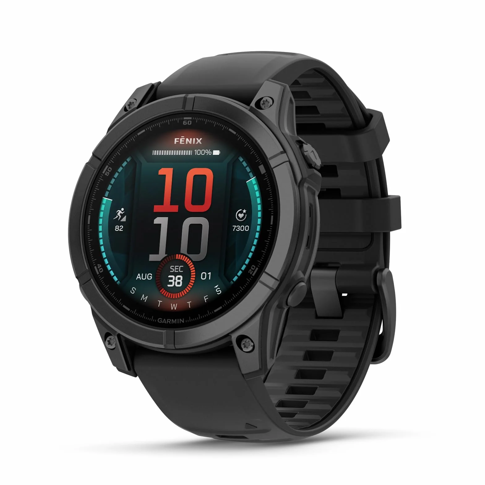 Garmin fēnix® E - Montre GPS Multisports AMOLED – Acier Gray avec Bracelet Noir