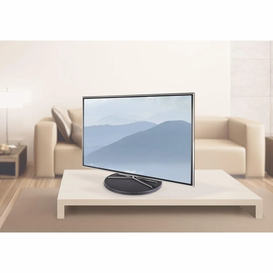 Hama Plateau Tournant Universel Hama 30cm (Plateau Rond Rotatif 360° Multifonction, Taille L, Supporte 80 kg, idéal pour TV, Enceintes, Ecrans, Plantes, Ustensiles de Cuisine, Modelisme) Noir