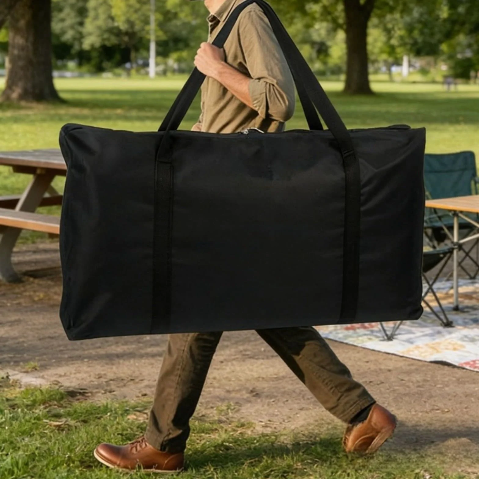 Sac de rangement étanche pour planche à lancer 1,2 x 0,6 m, noir