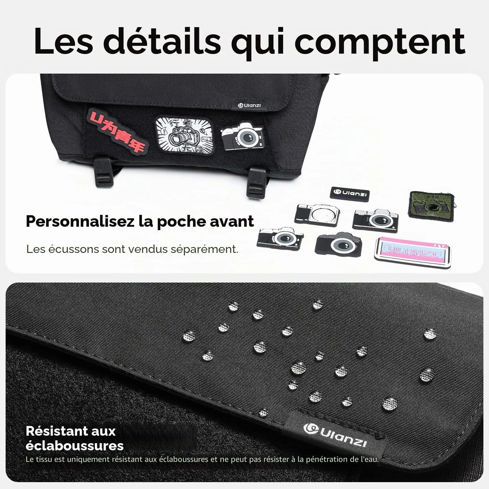 ULANZI Sac Appareil Photo 9L, Sac Photo Bandoulière DSLR/SLR, Léger, Imperméable, Anti-vol