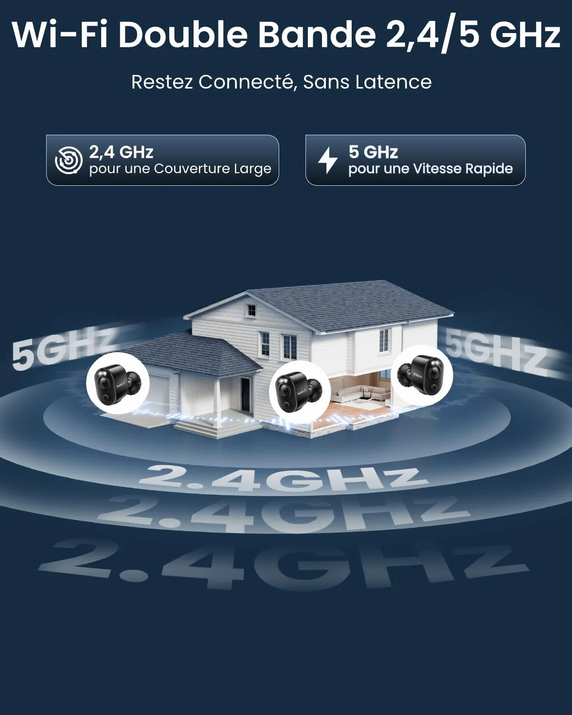 Reolink 4K Caméra Surveillance WiFi Exterieure sans Fil, Détection de Personne/Véhicule/Animal, WiFi 2,4/5 GHz, Vision Nocturne en Couleur, Audio Bidirectionnel, Argus 3 Ultra+Panneau Solaire Noir
