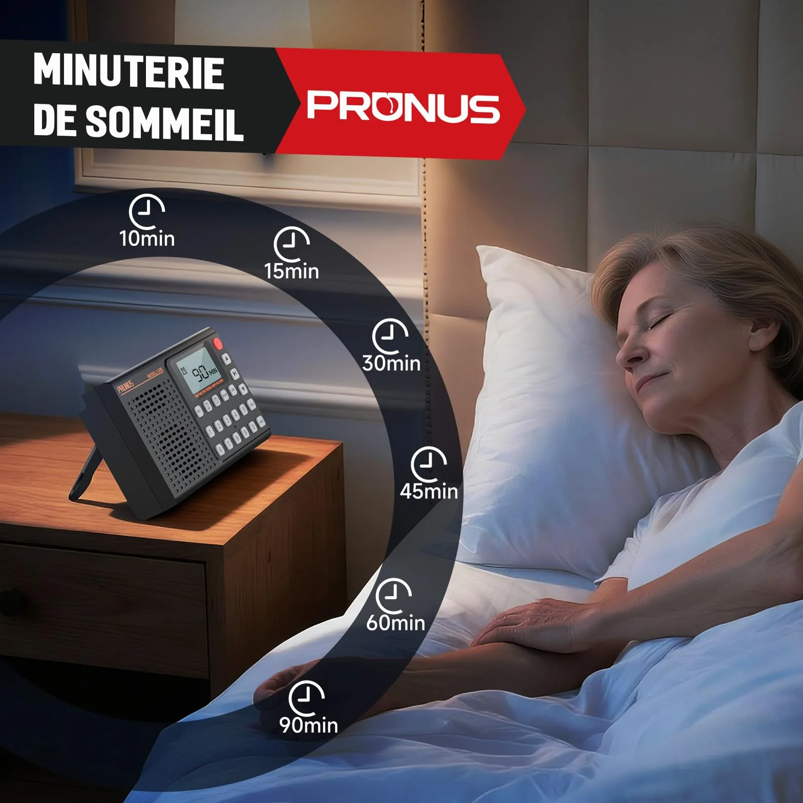 PRUNUS J-168 Petite Radio Numérique, Mini Radio Portable Rechargeable 2000 mAh, 99 Préréglages, Réveil, Bluetooth