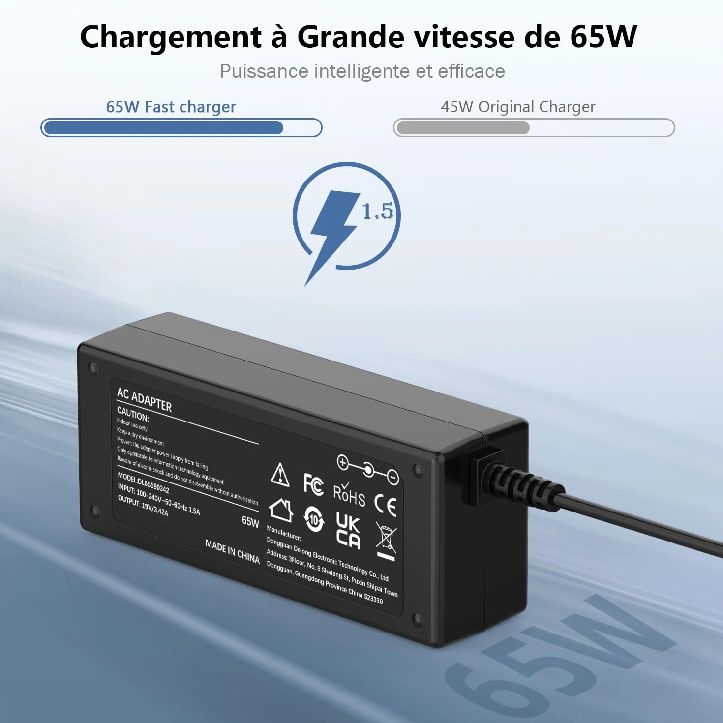 65W Chargeur JBL pour JBL Xtreme, JBL Xtreme 2, JBL Boombox 1 2, JBL Extreme 2, JBL Xtreme Special Edition, JBL Extreme Plus & FUGOO XL Bluetooth Speacker Box Alimentation Adaptateur 19V 3.42A