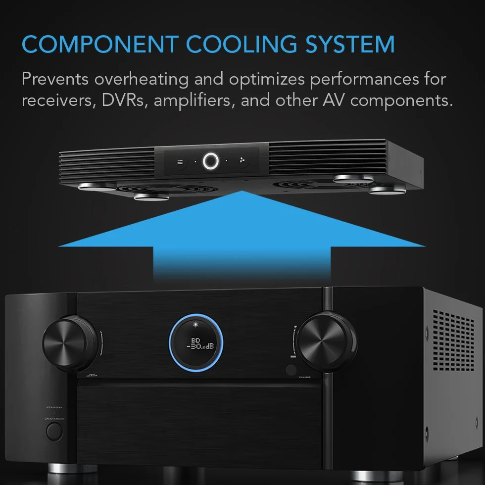 'AC Infinity aircom S6, quiet Cooling Blower Fan Système 12 for Récepteur, Amps, DVR, av Cabinet Components