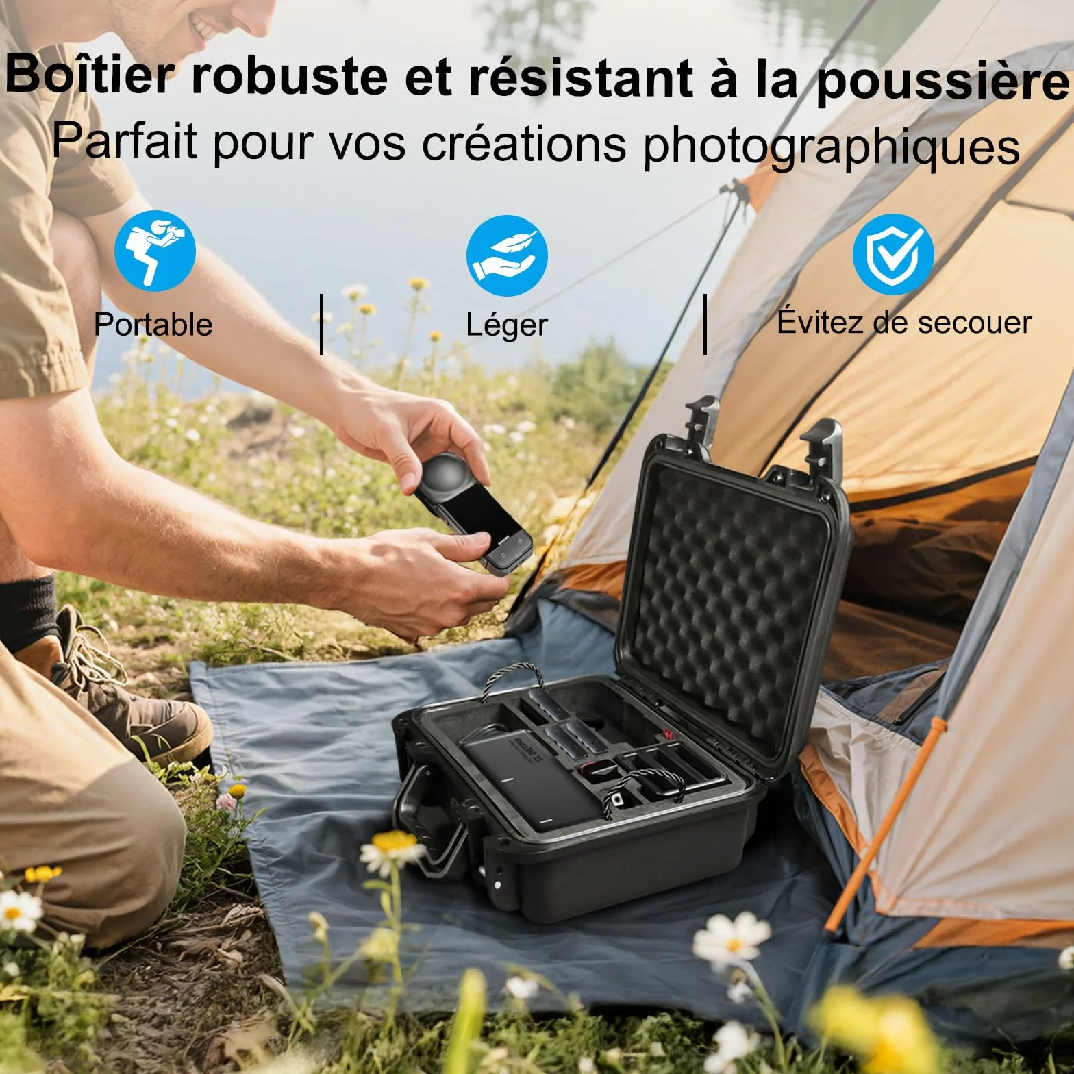 Étui de Transport Rigide Étanche LEKUFEE pour Insta360 X5, X4 Air, X4/X3 Caméra d'Action et Accessoires